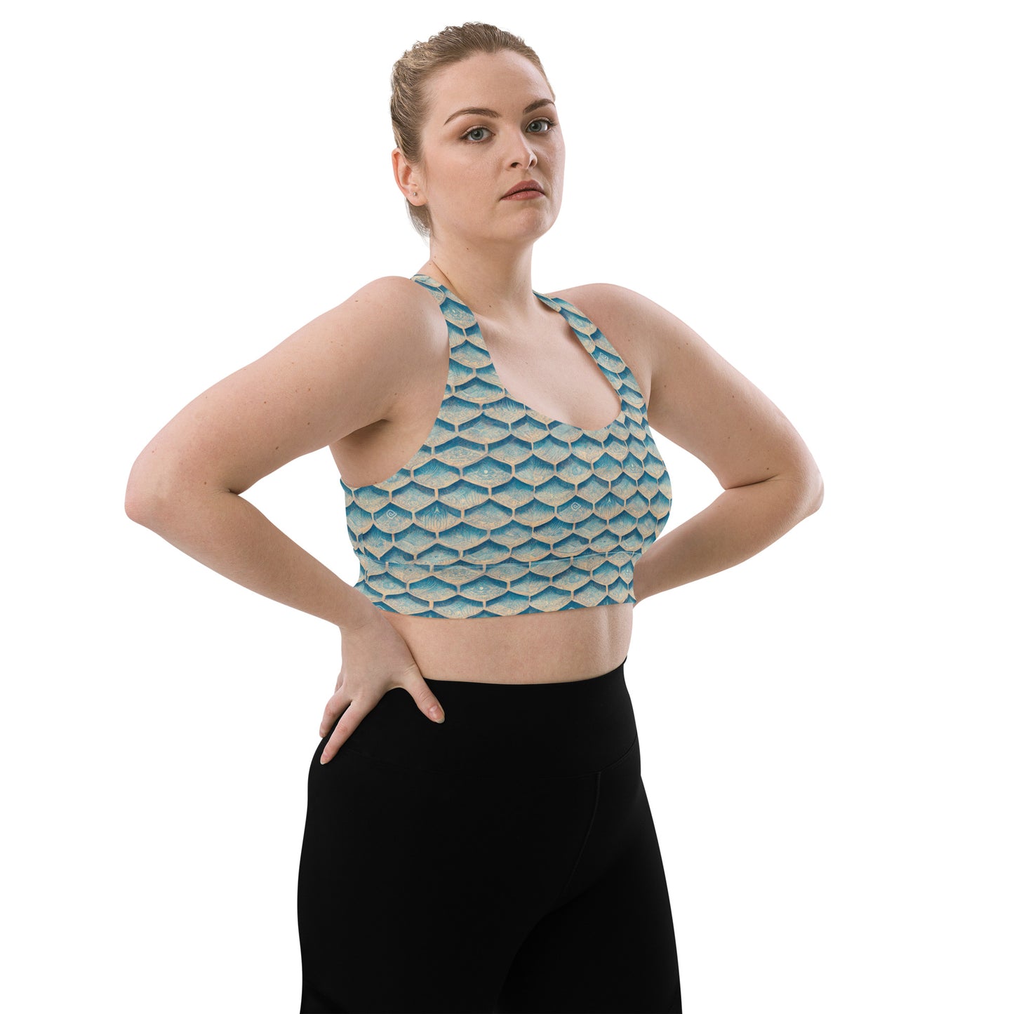 Seafoam Scales Longline sports bra