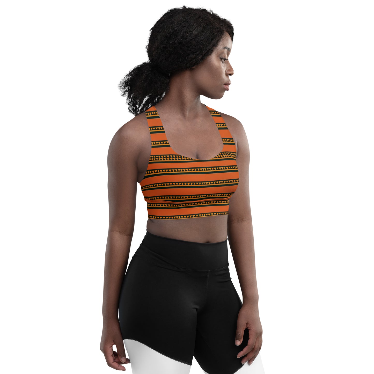 Timbuktu Tangerine Tapestry Longline sports bra