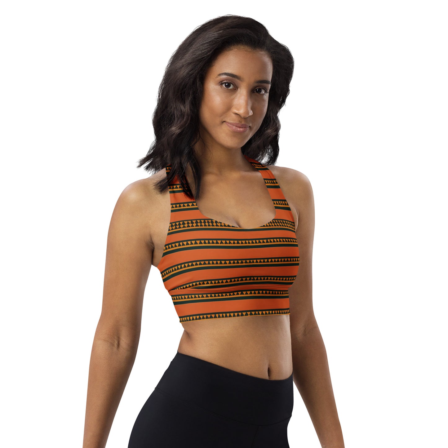 Timbuktu Tangerine Tapestry Longline sports bra