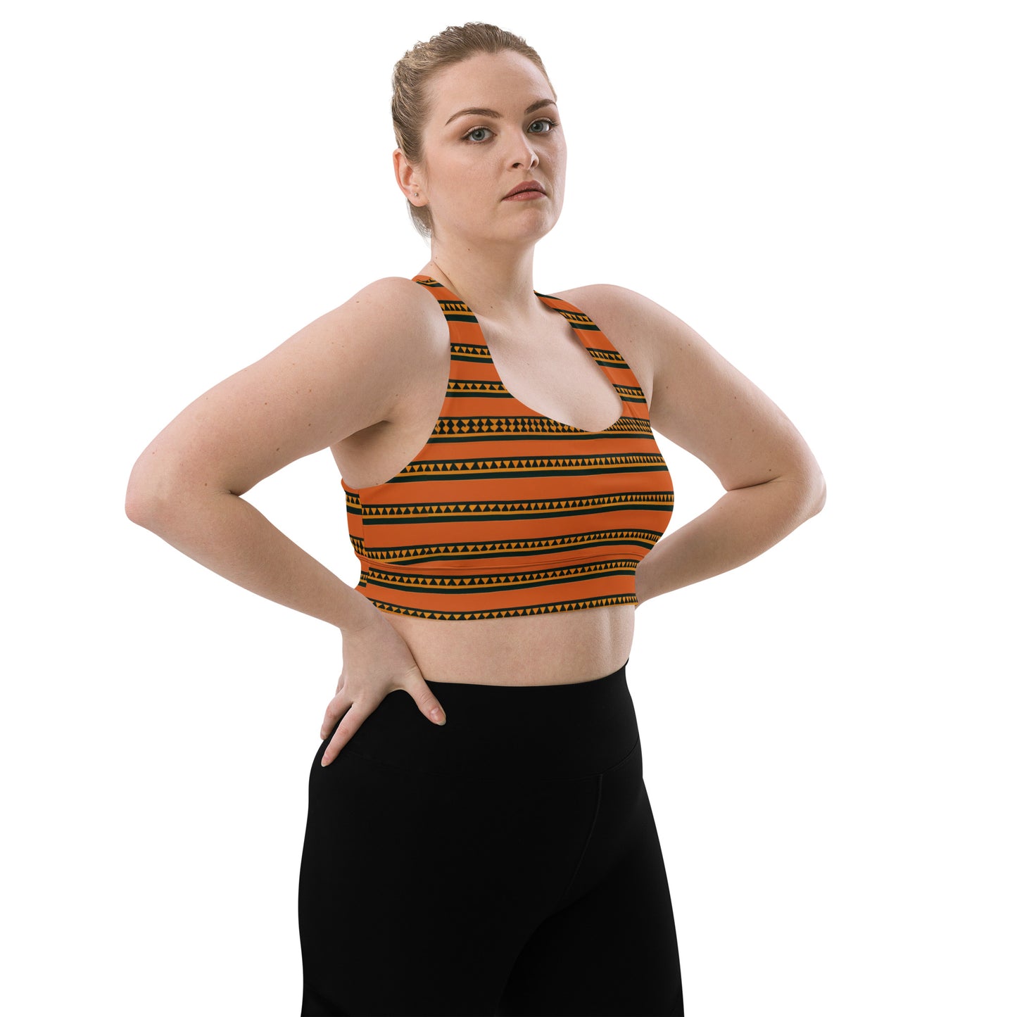 Timbuktu Tangerine Tapestry Longline sports bra