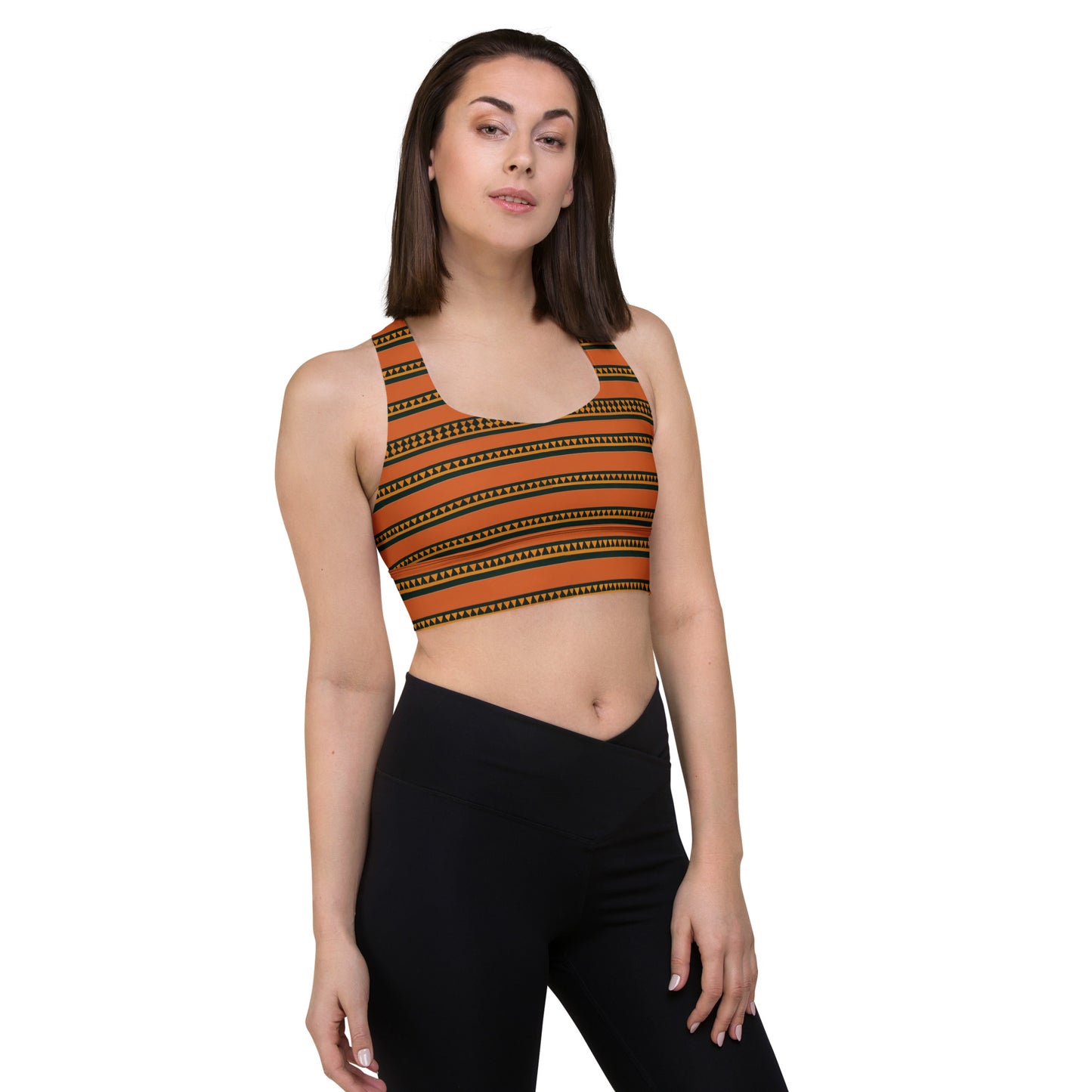 Timbuktu Tangerine Tapestry Longline sports bra