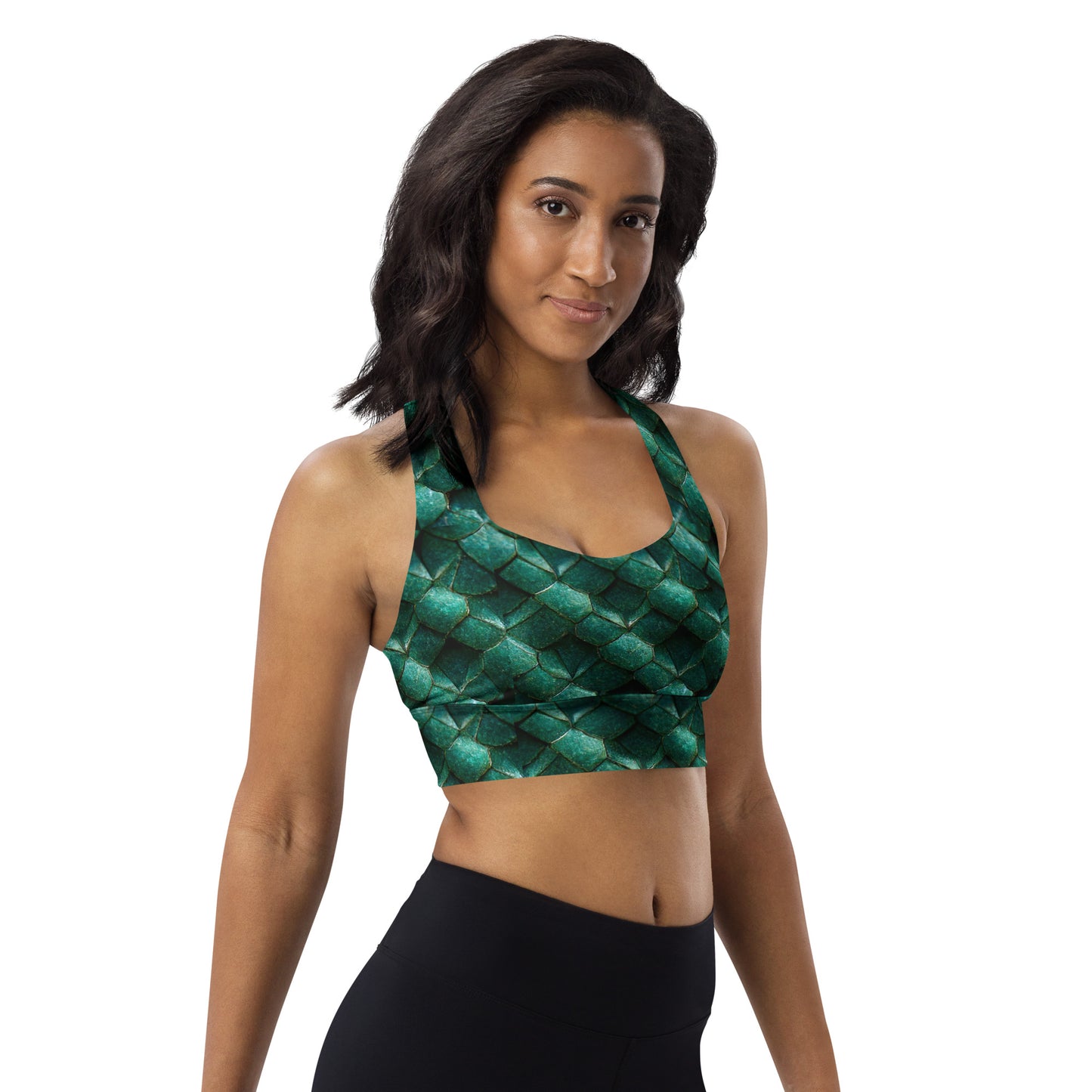 Emeralda the Great Forest Dragon Longline sports bra