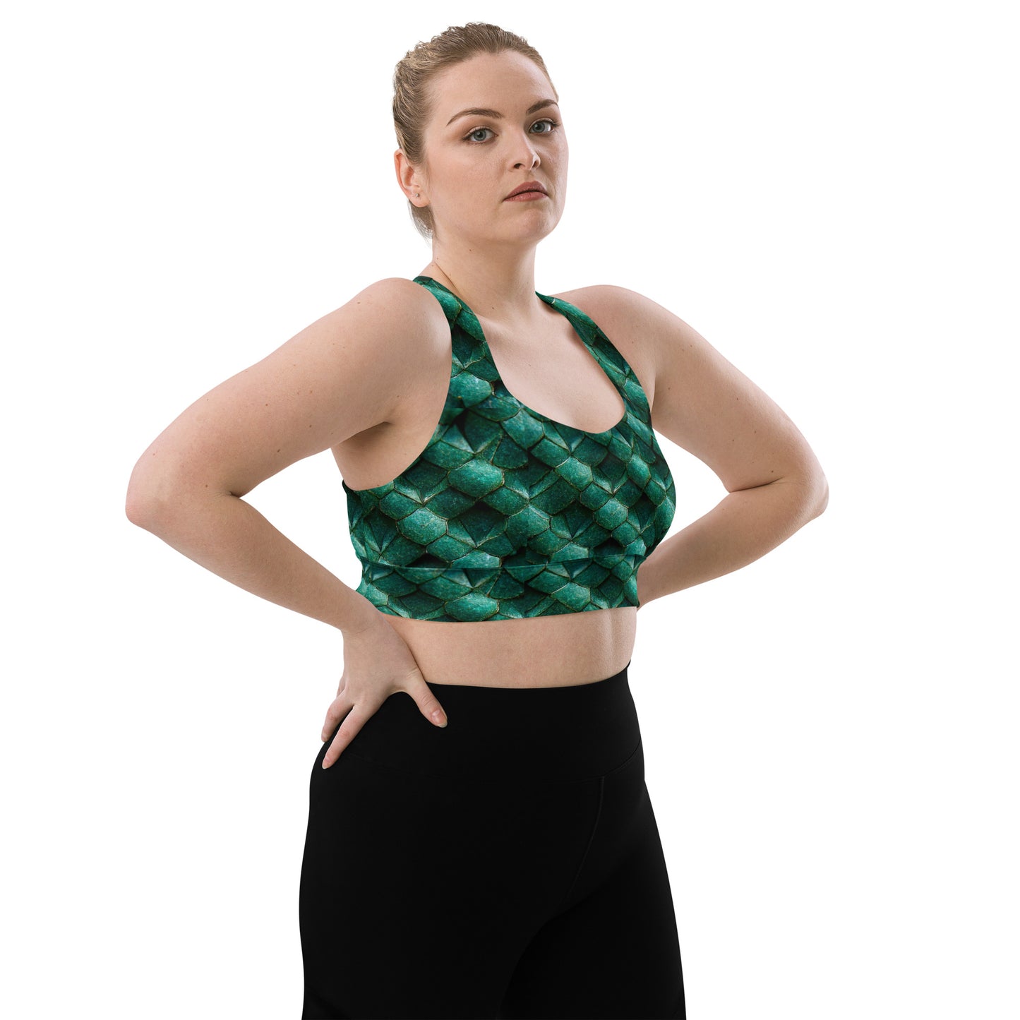 Emeralda the Great Forest Dragon Longline sports bra