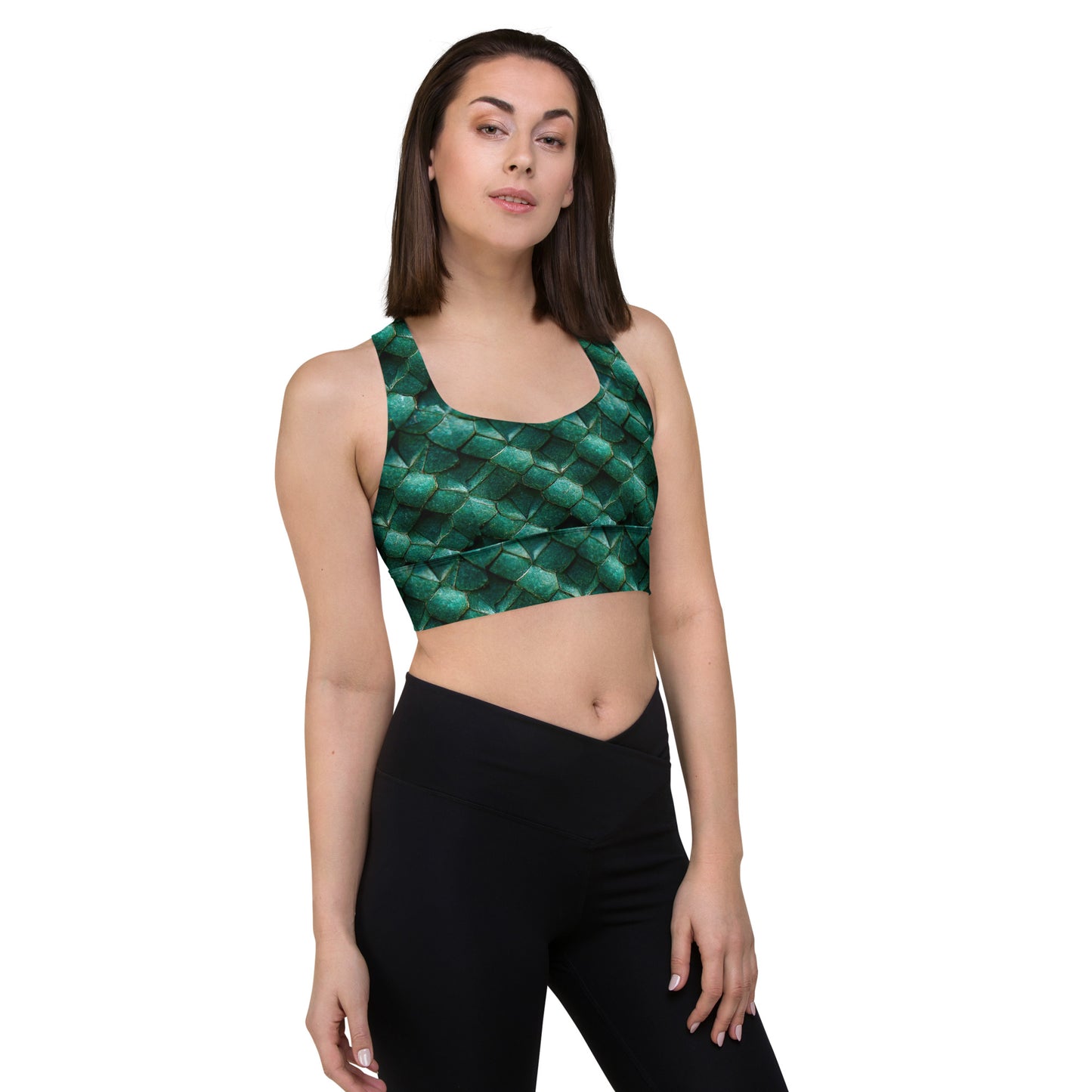 Emeralda the Great Forest Dragon Longline sports bra