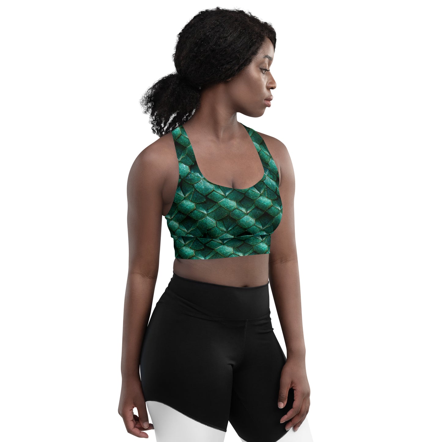 Emeralda the Great Forest Dragon Longline sports bra