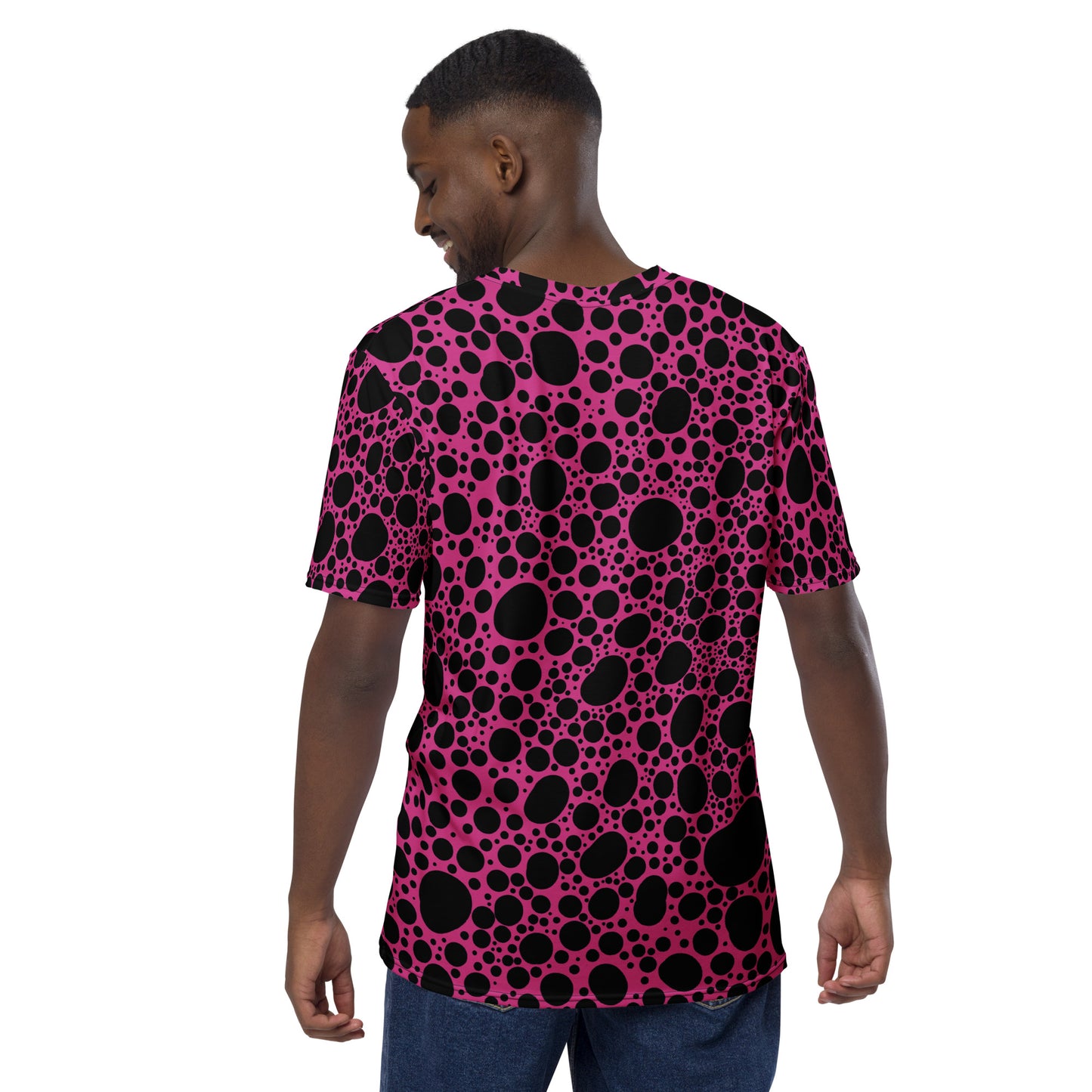 Noir Pointillism on Pink Men's t-shirt