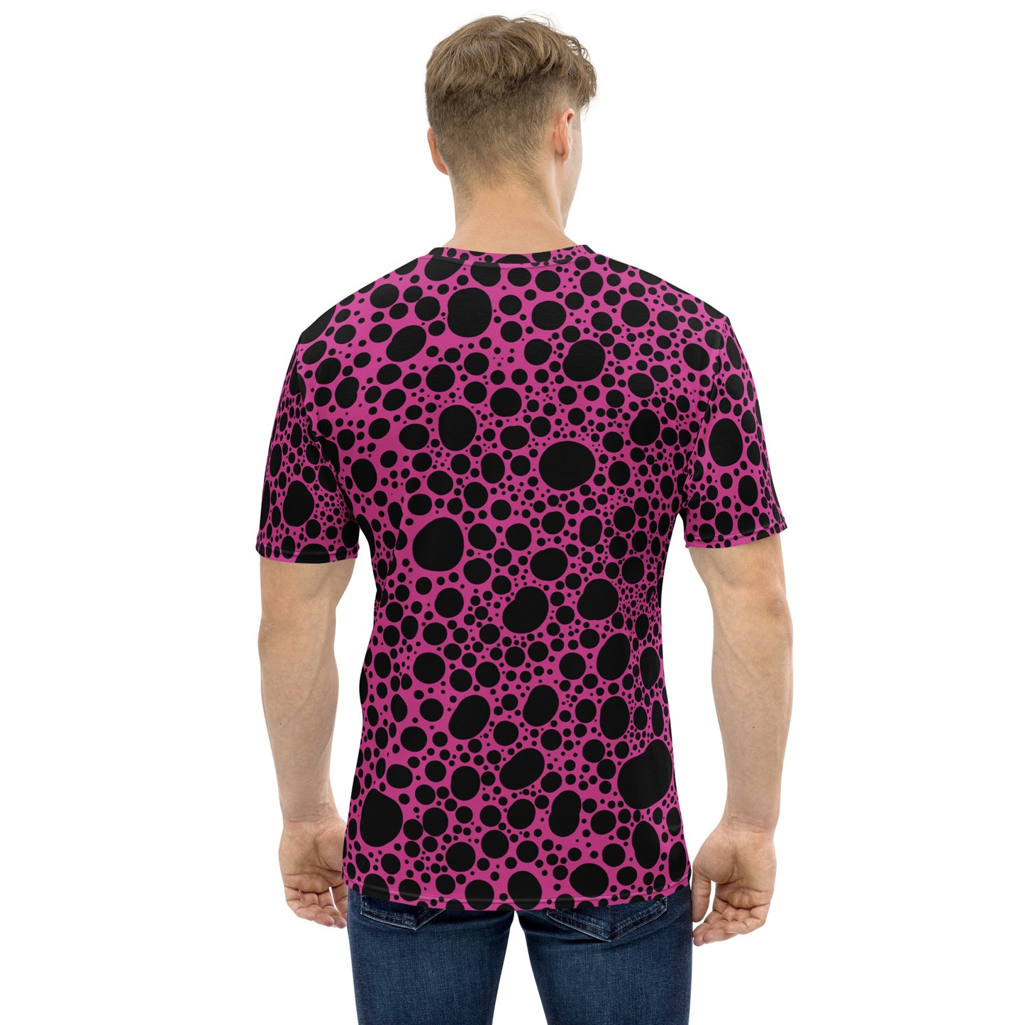 Noir Pointillism on Pink Men's t-shirt