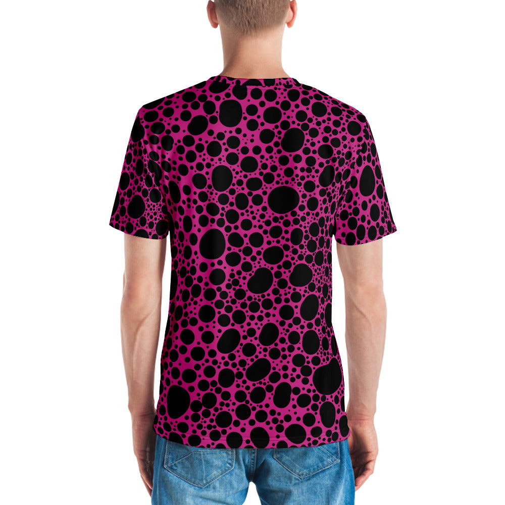 Noir Pointillism on Pink Men's t-shirt