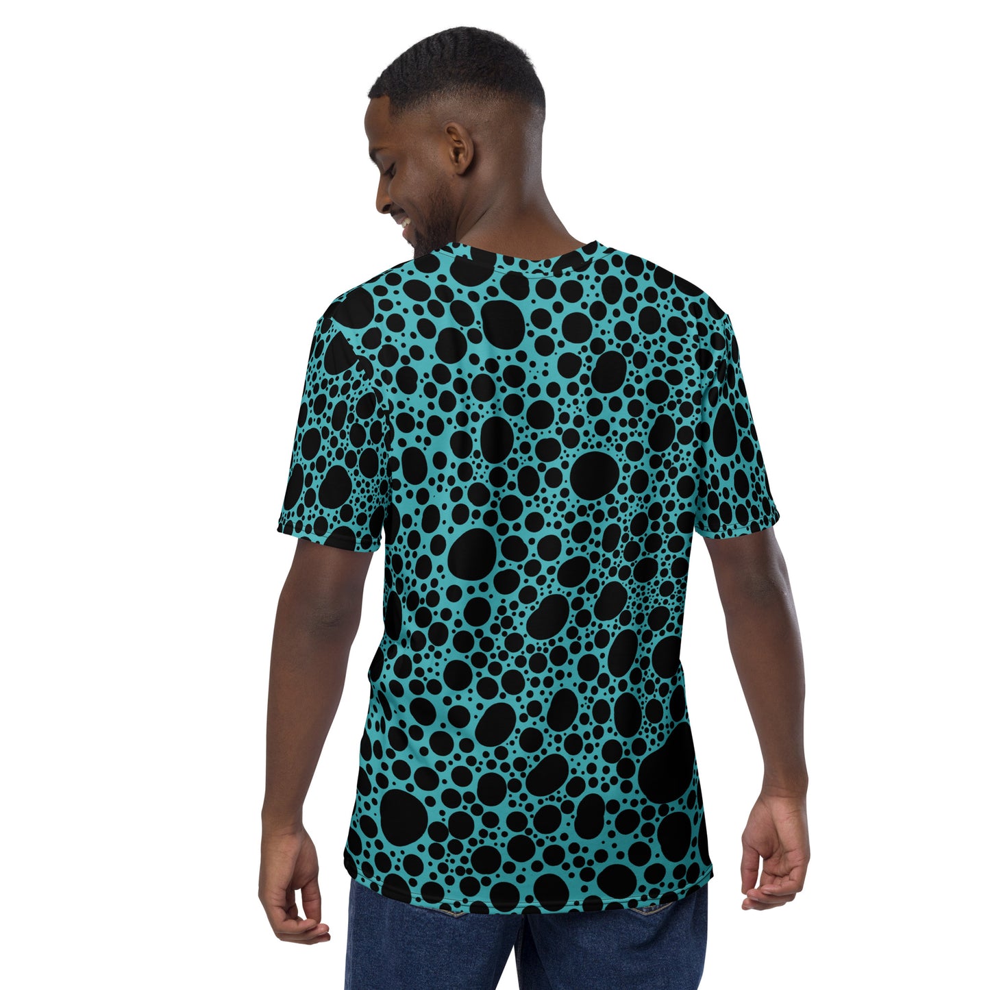 Noir Pointillism on Teal Men's t-shirt