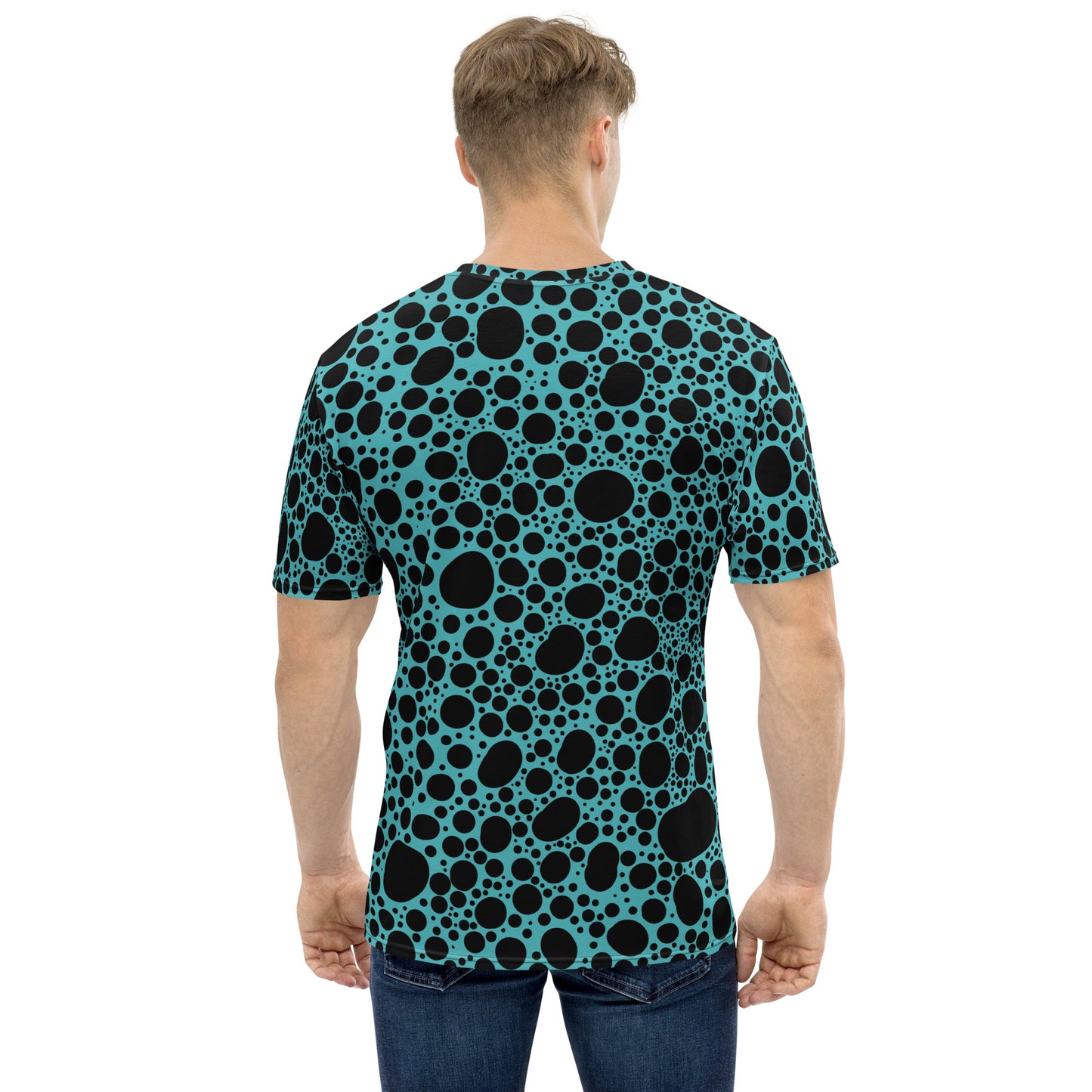 Noir Pointillism on Teal Men's t-shirt