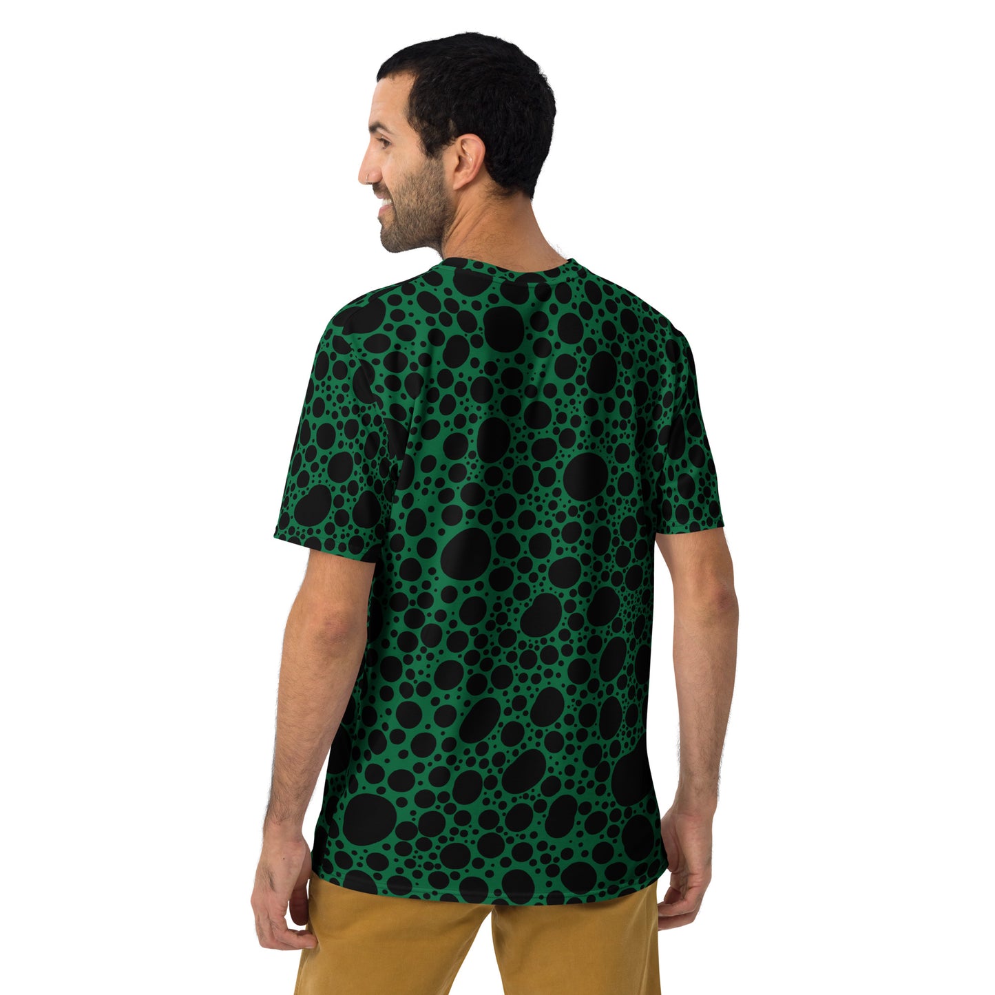 Noir Pointillism on Green Men's t-shirt