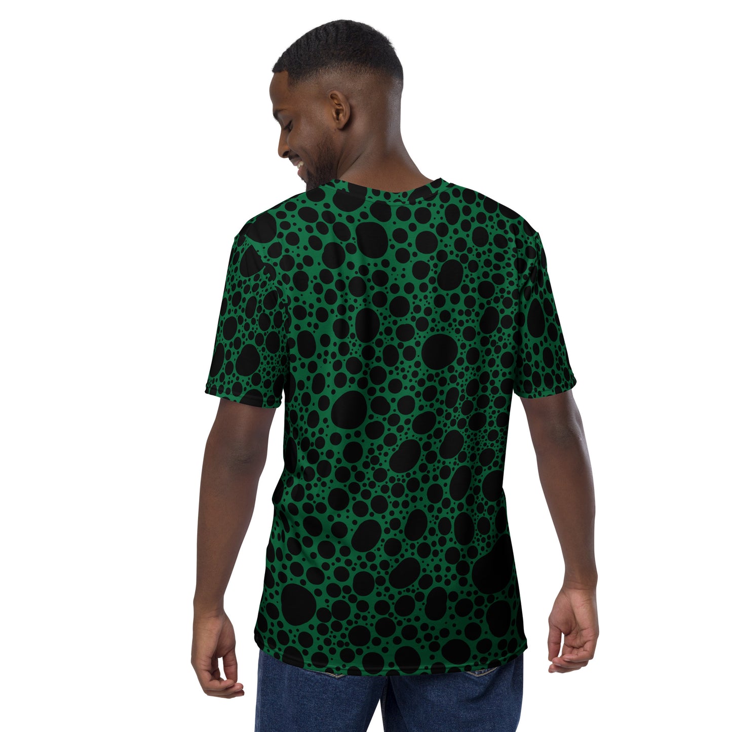 Noir Pointillism on Green Men's t-shirt