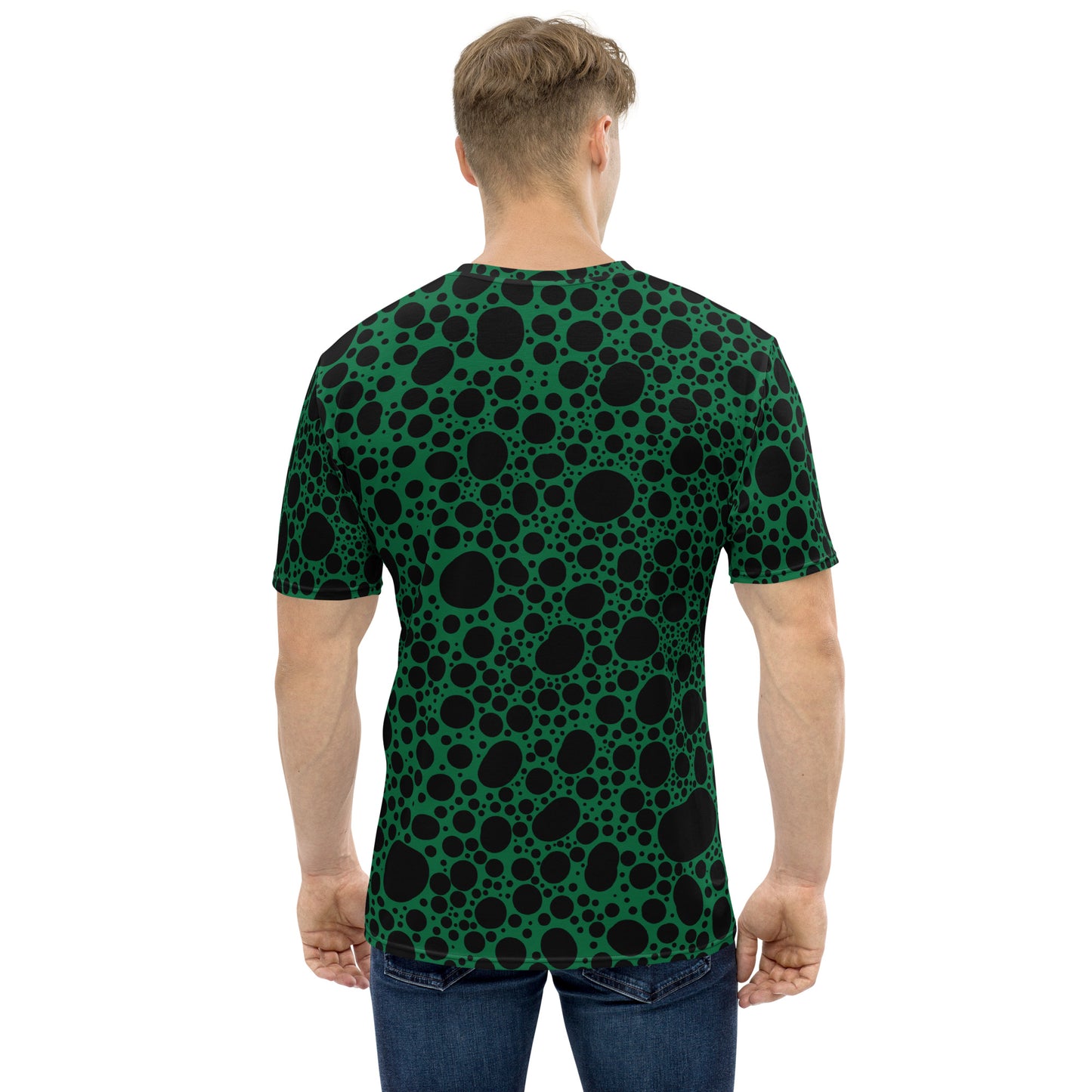 Noir Pointillism on Green Men's t-shirt