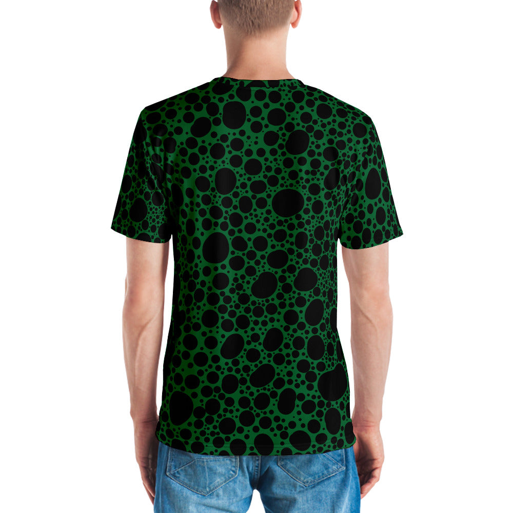 Noir Pointillism on Green Men's t-shirt