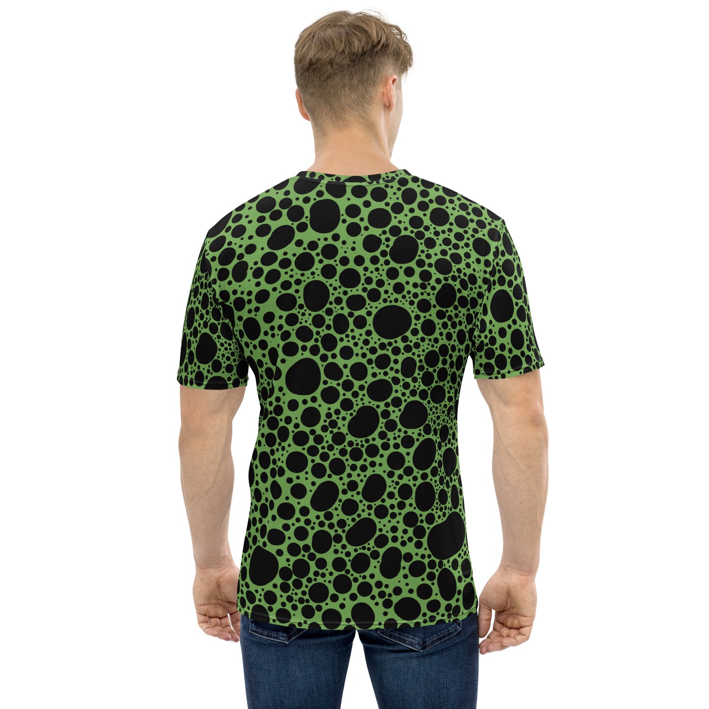 Noir Pointillism on Light Green Men's t-shirt