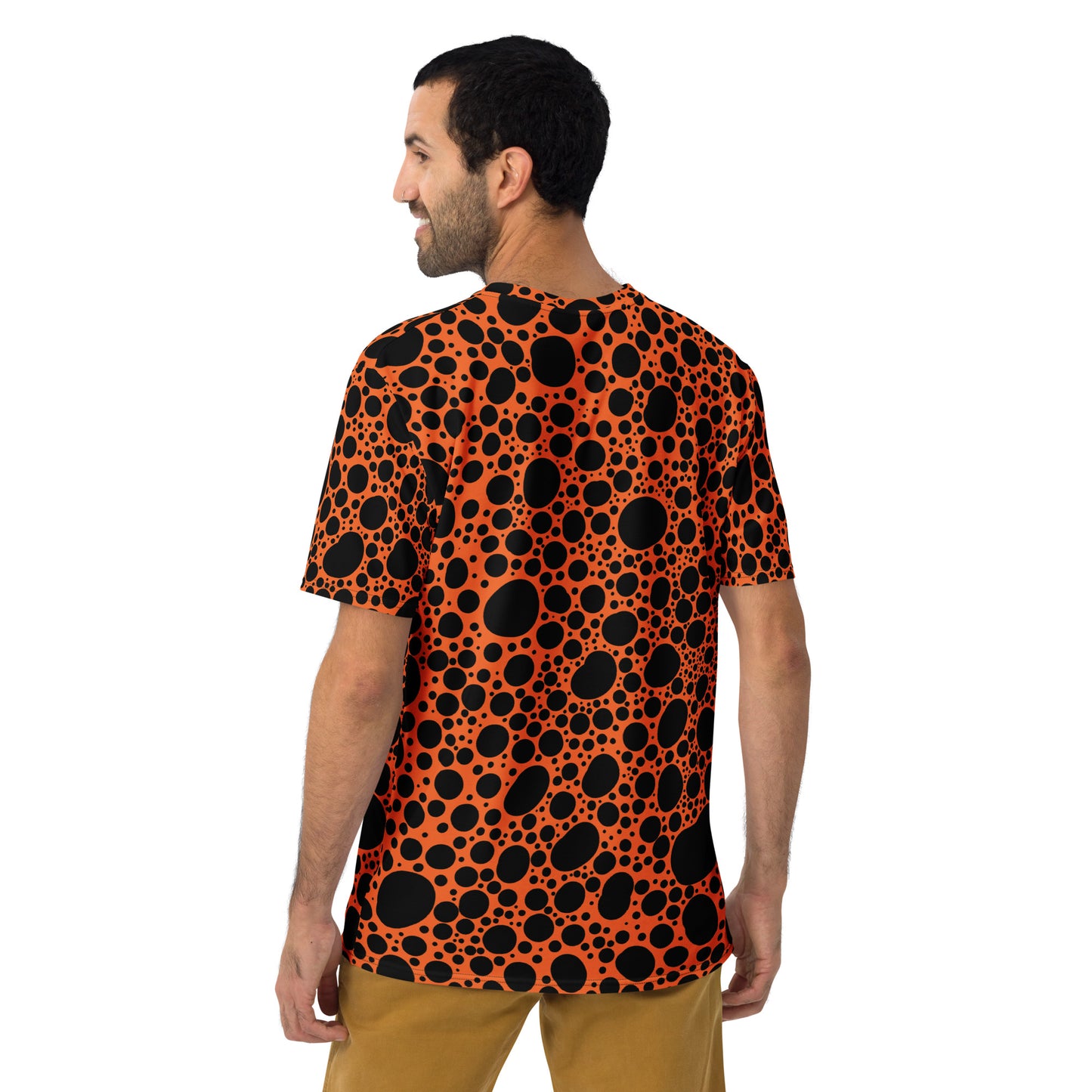 Noir Pointillism on Orange Men's t-shirt