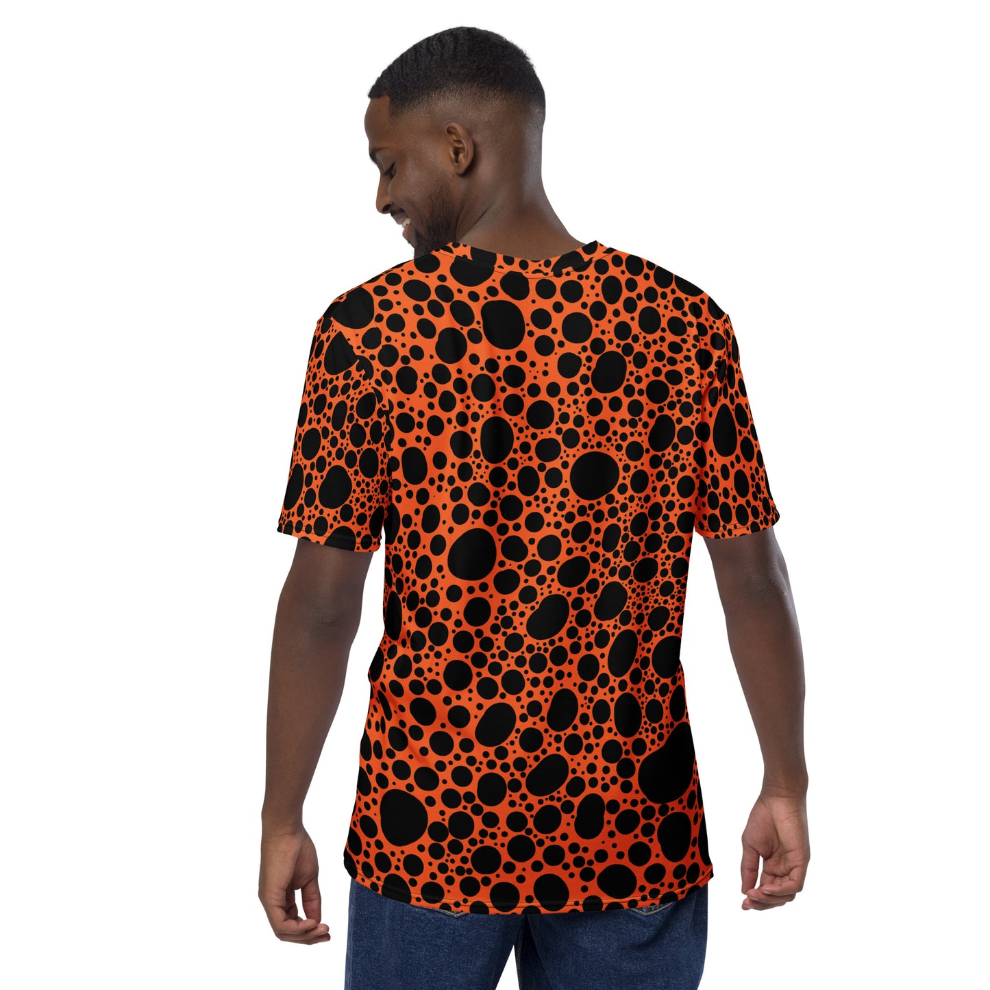 Noir Pointillism on Orange Men's t-shirt