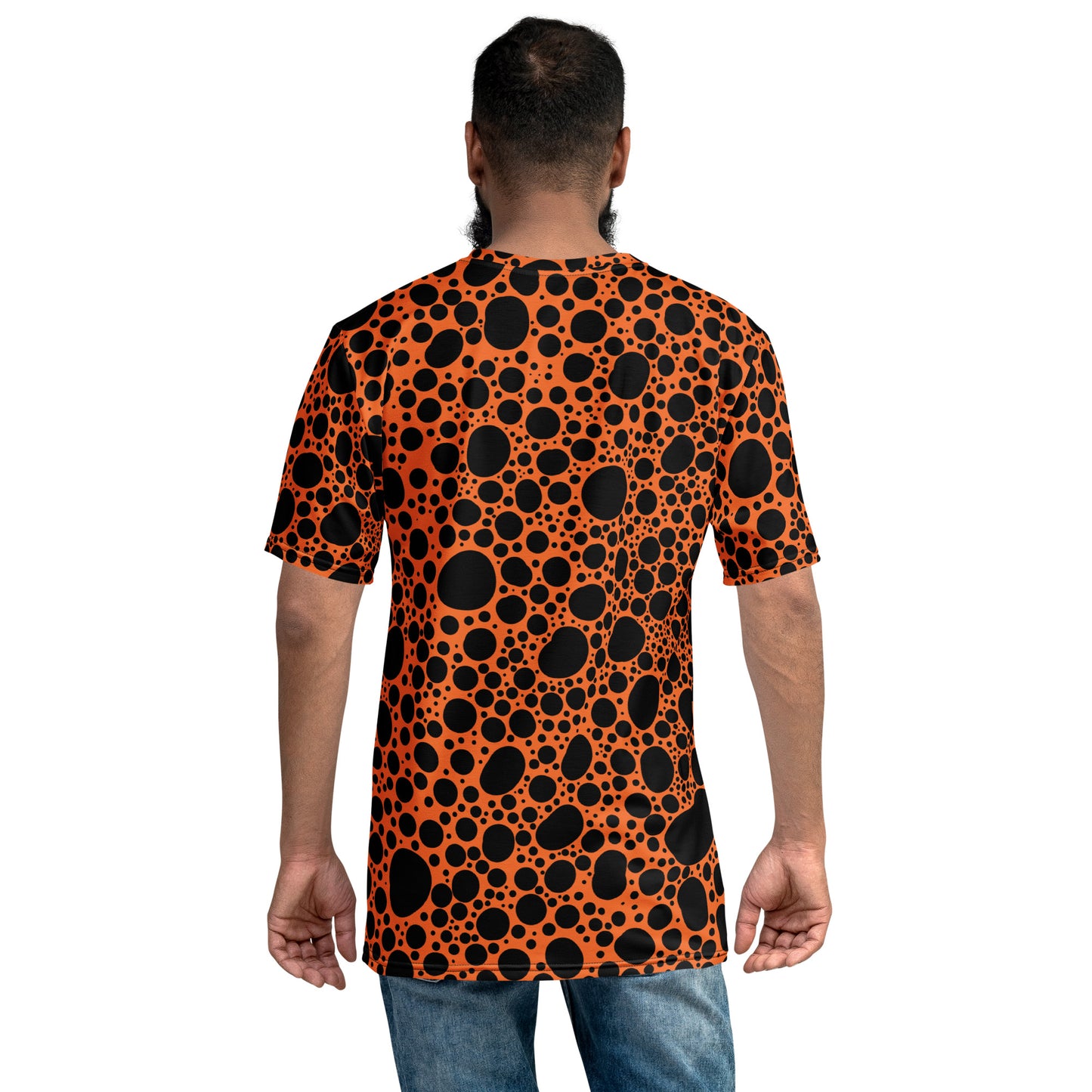 Noir Pointillism on Orange Men's t-shirt