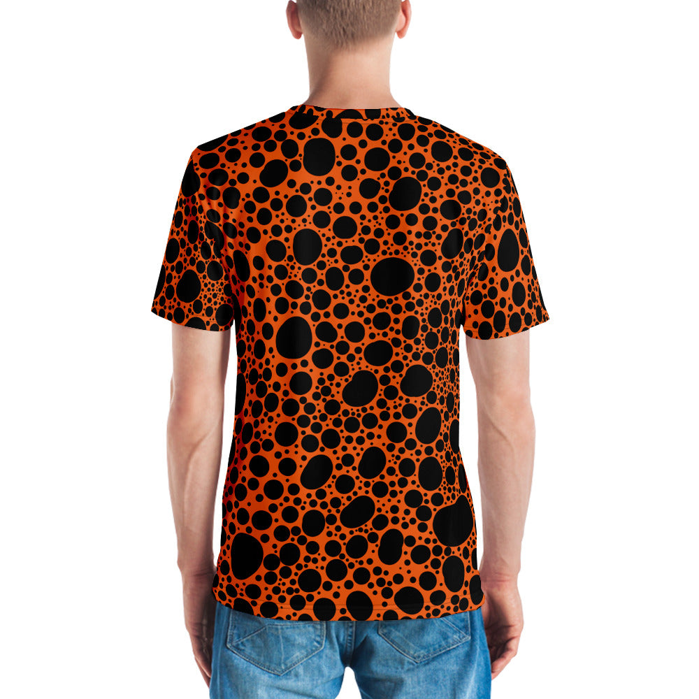 Noir Pointillism on Orange Men's t-shirt