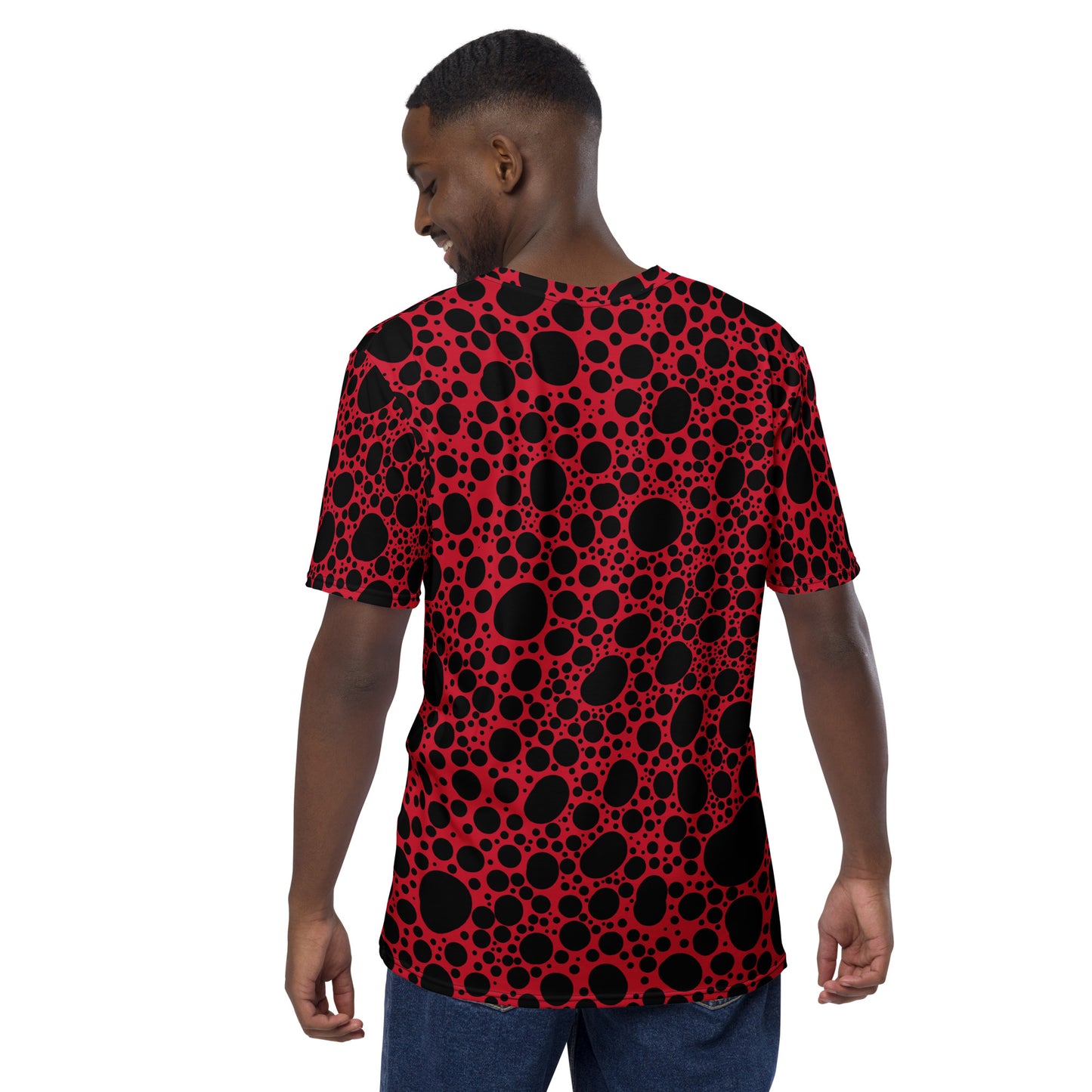 Noir Pointillism on Red Men's t-shirt