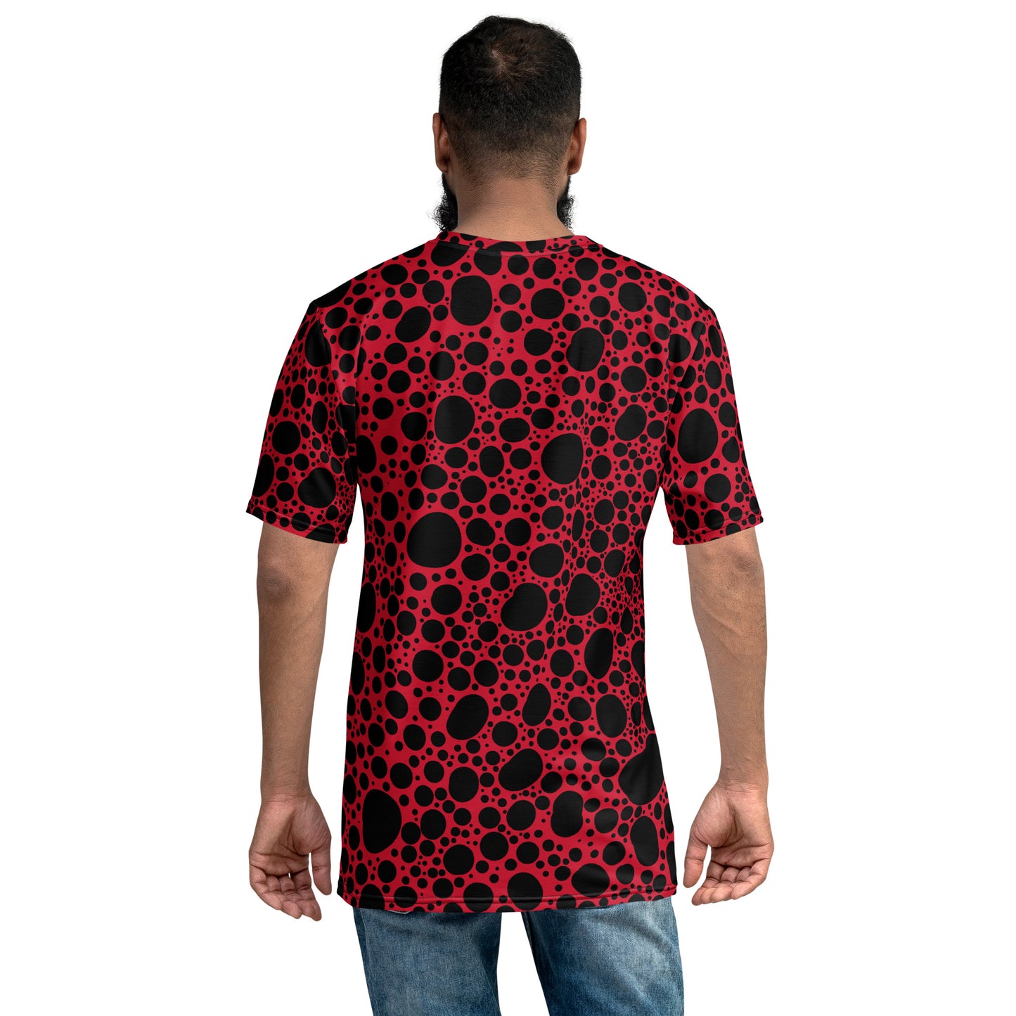 Noir Pointillism on Red Men's t-shirt