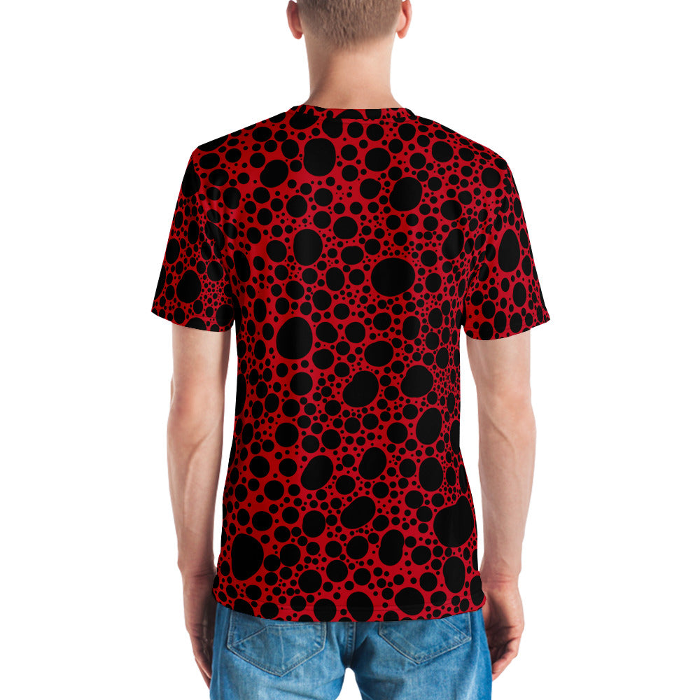 Noir Pointillism on Red Men's t-shirt