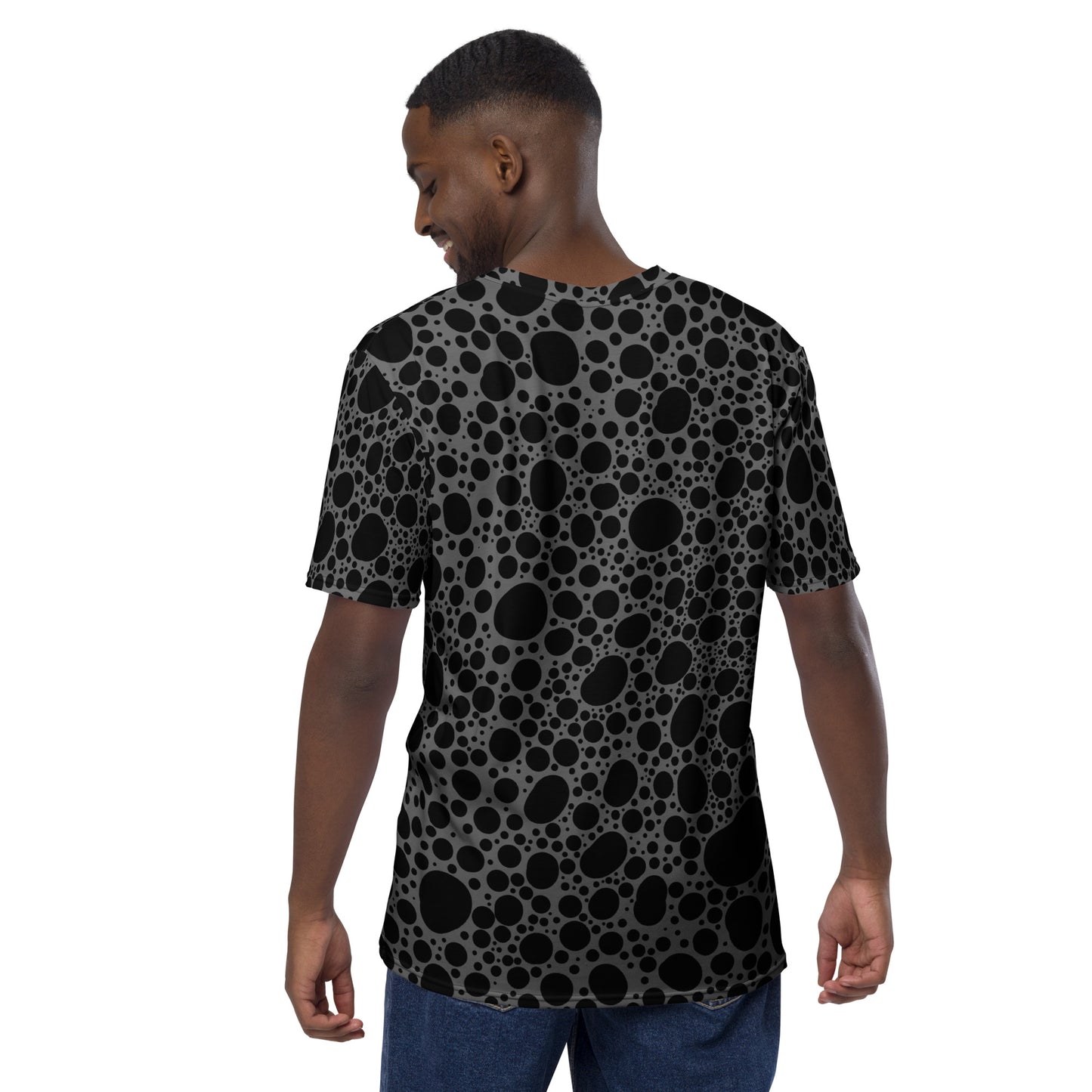 Noir Pointillism on Grey Men's t-shirt