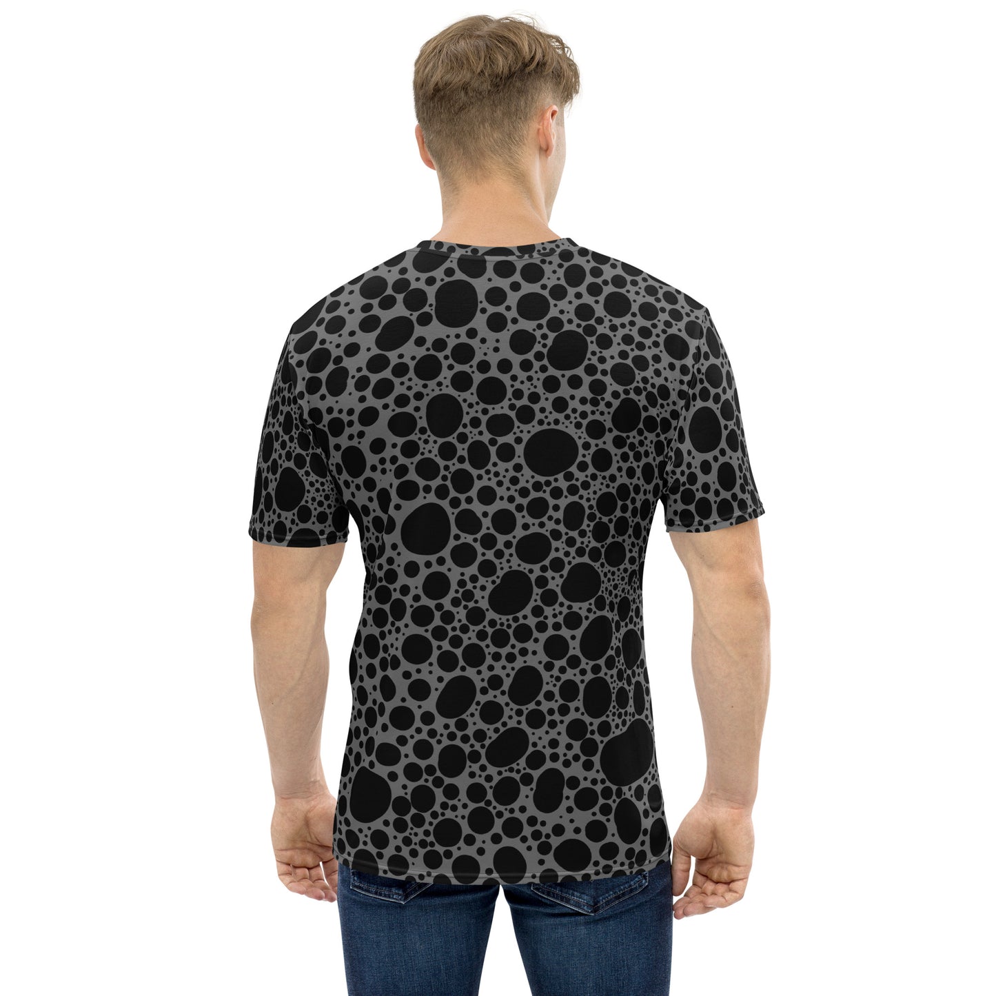 Noir Pointillism on Grey Men's t-shirt