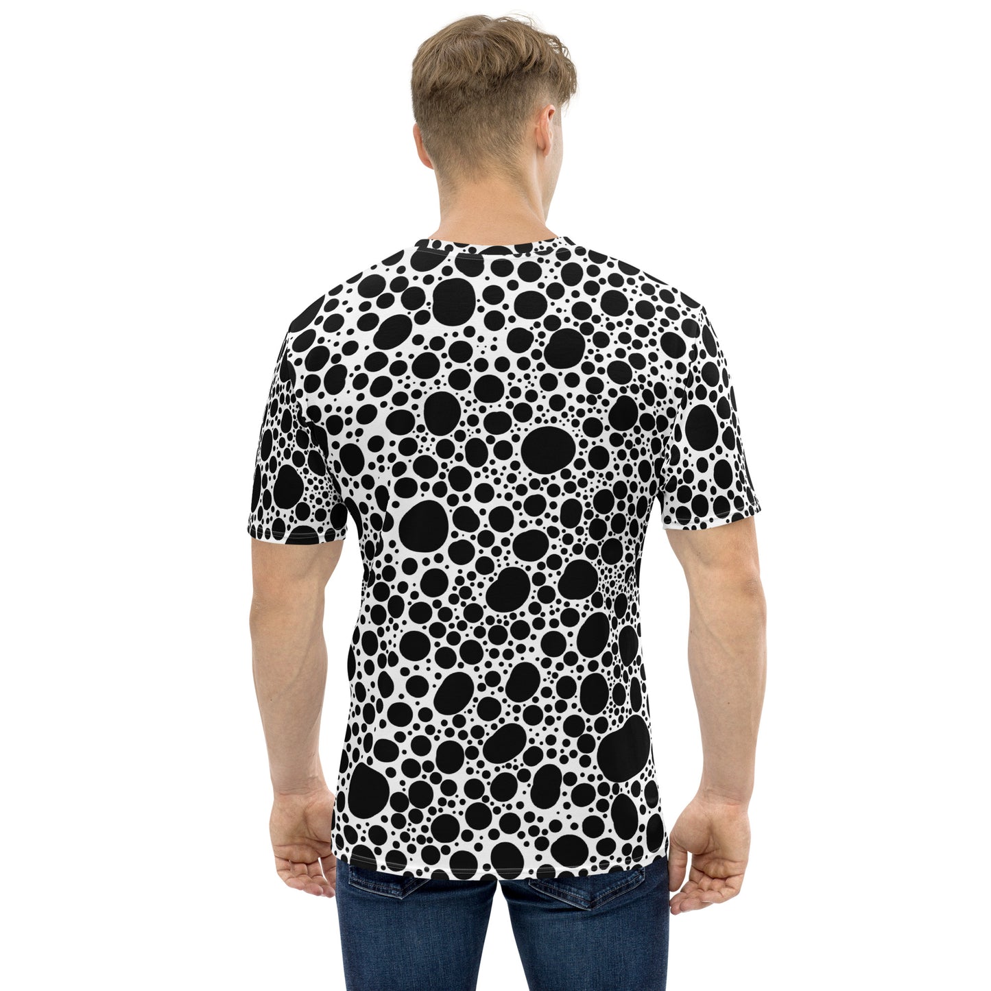 Noir Pointillism on White Men's t-shirt