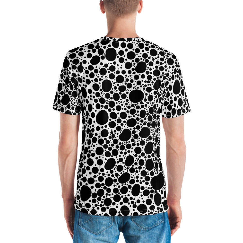 Noir Pointillism on White Men's t-shirt