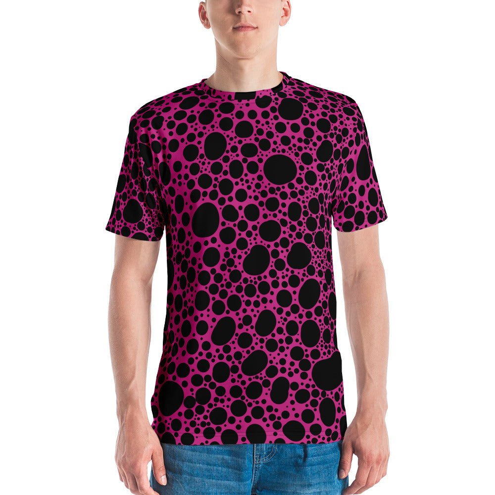 Noir Pointillism on Pink Men's t-shirt