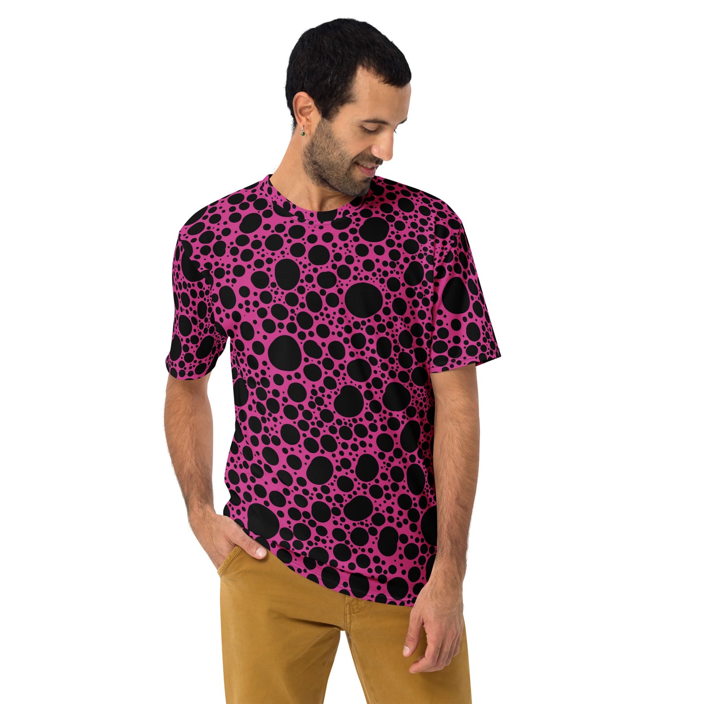 Noir Pointillism on Pink Men's t-shirt