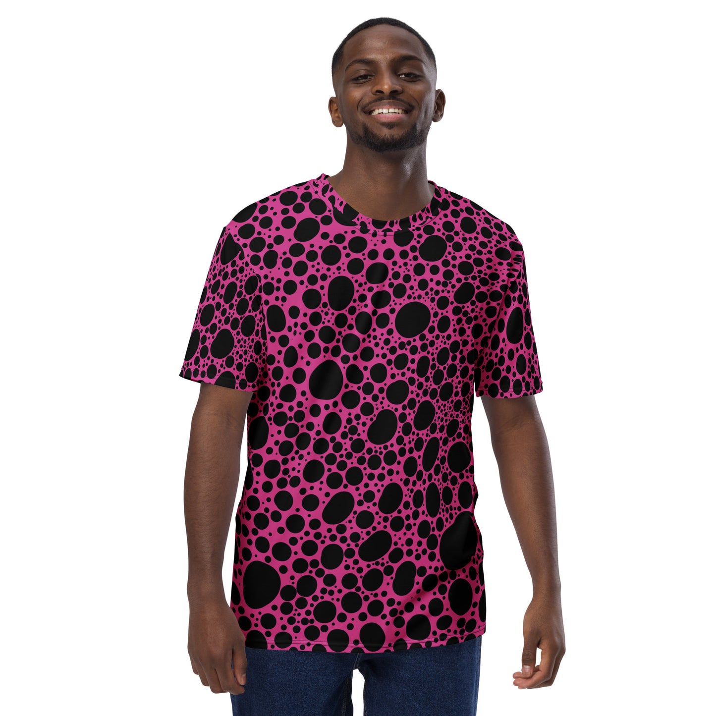 Noir Pointillism on Pink Men's t-shirt