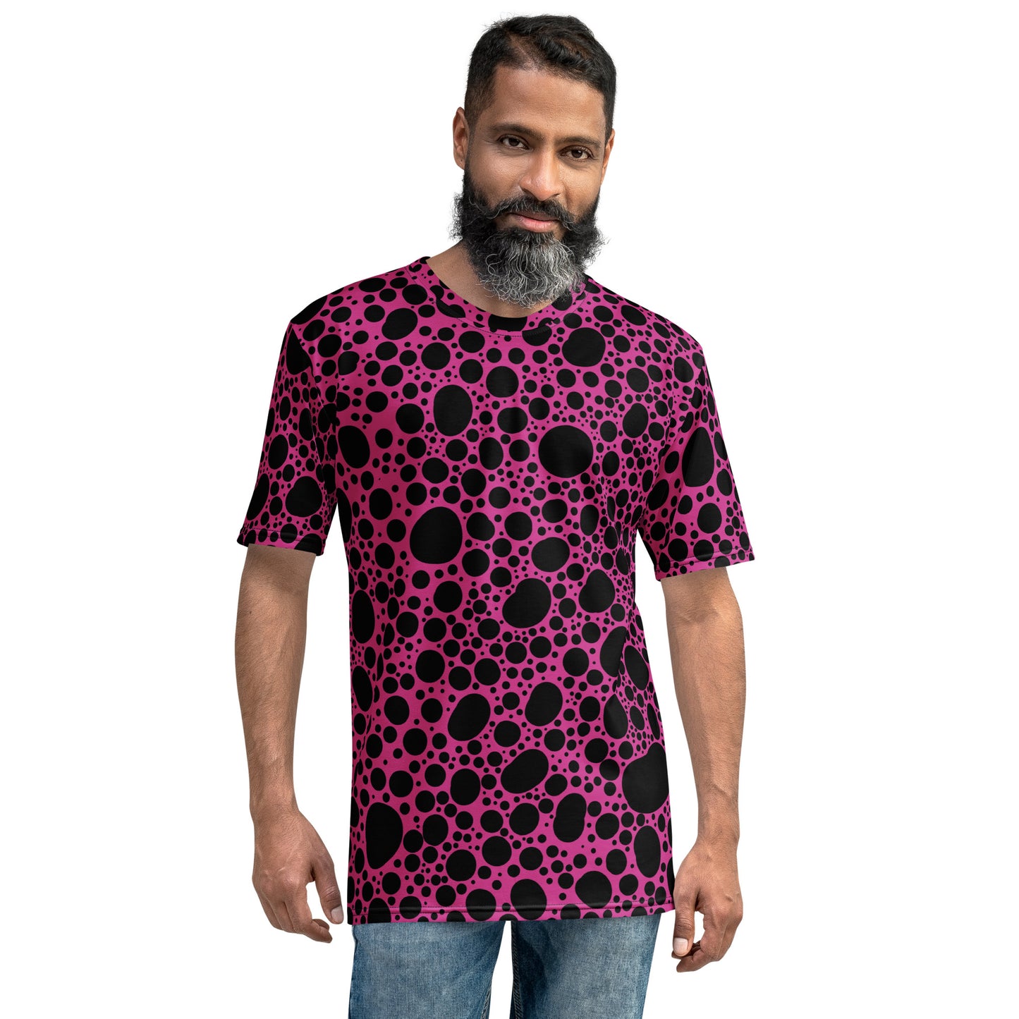 Noir Pointillism on Pink Men's t-shirt