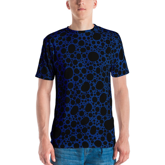 Noir Pointillism on Dark Blue Men's t-shirt