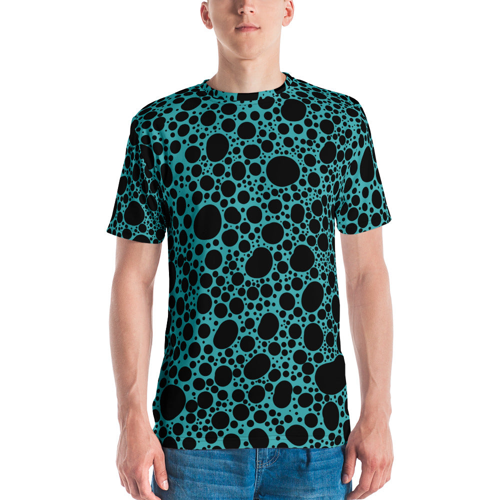 Noir Pointillism on Teal Men's t-shirt