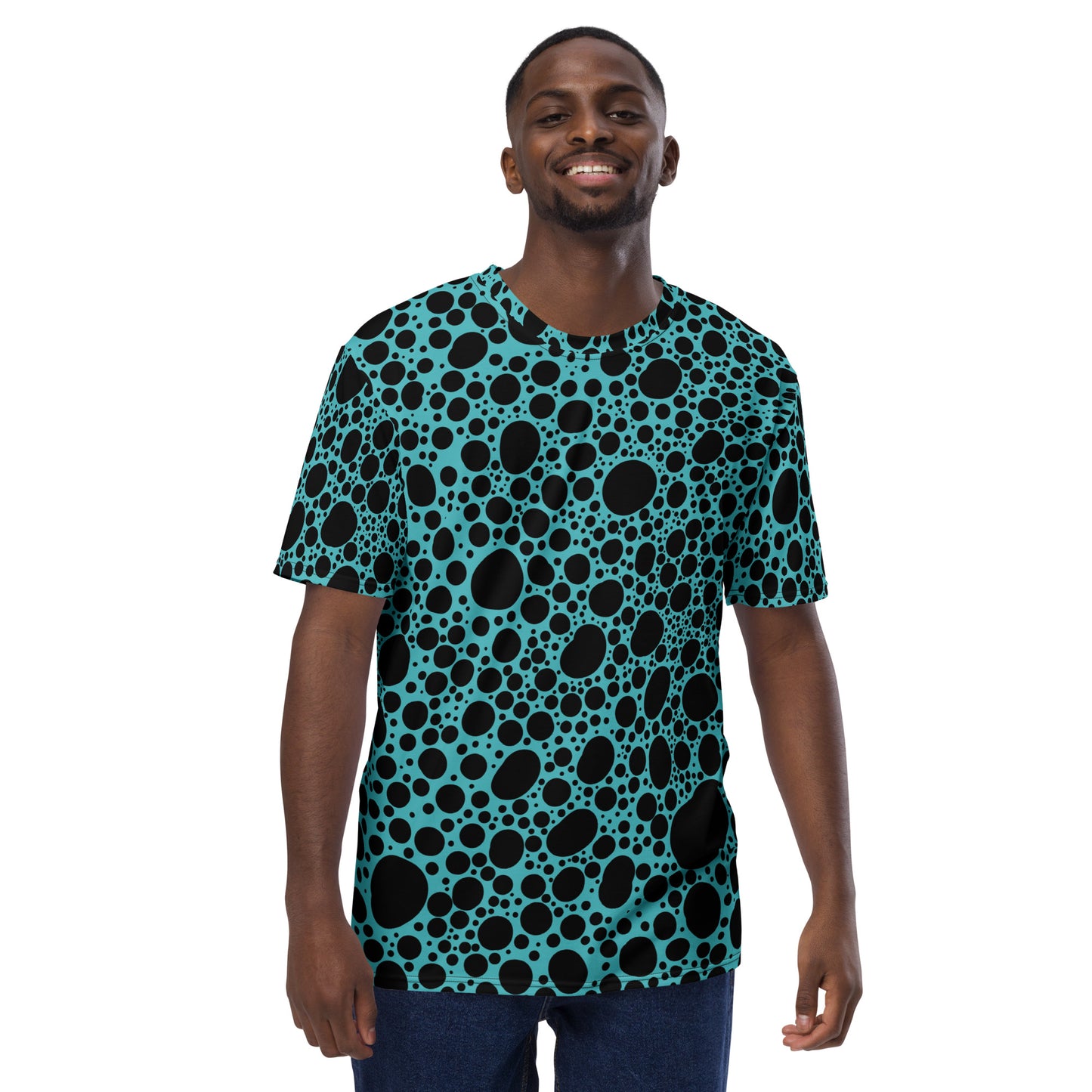 Noir Pointillism on Teal Men's t-shirt