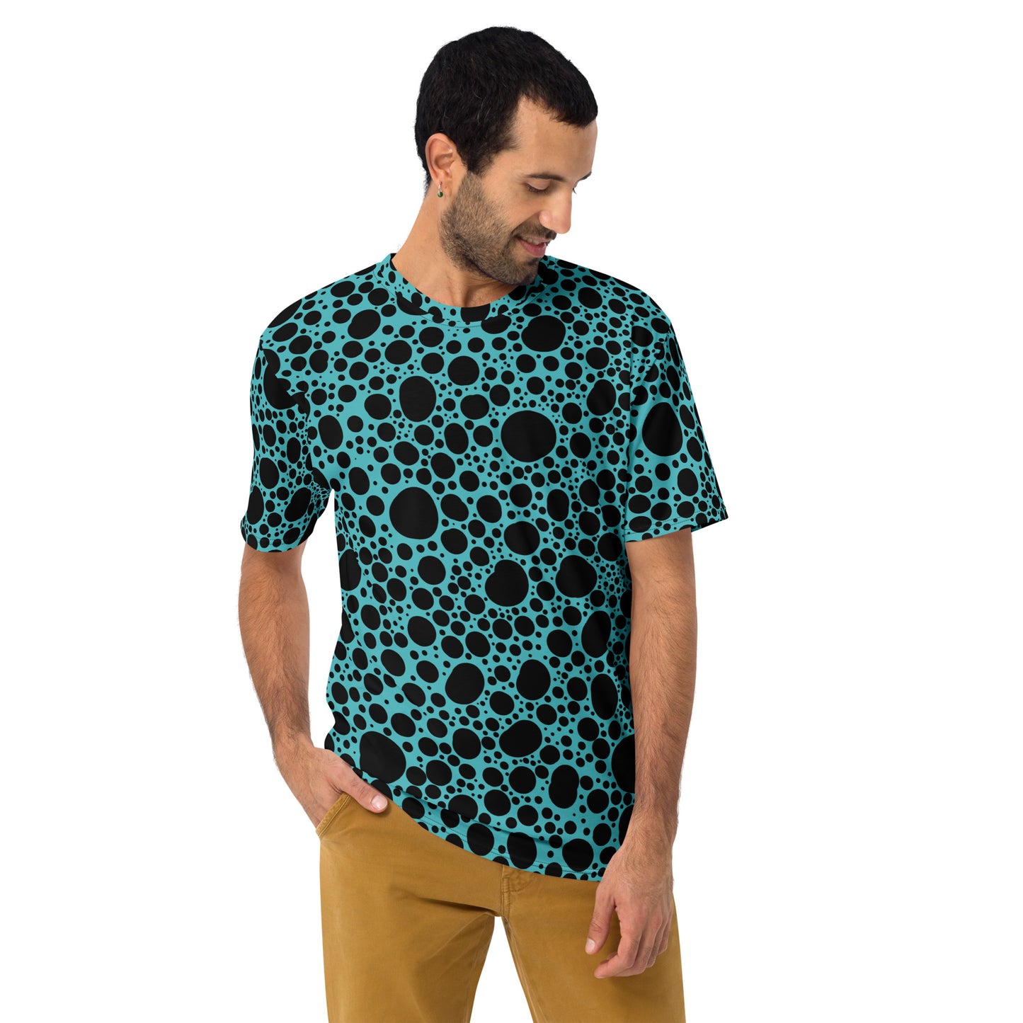 Noir Pointillism on Teal Men's t-shirt