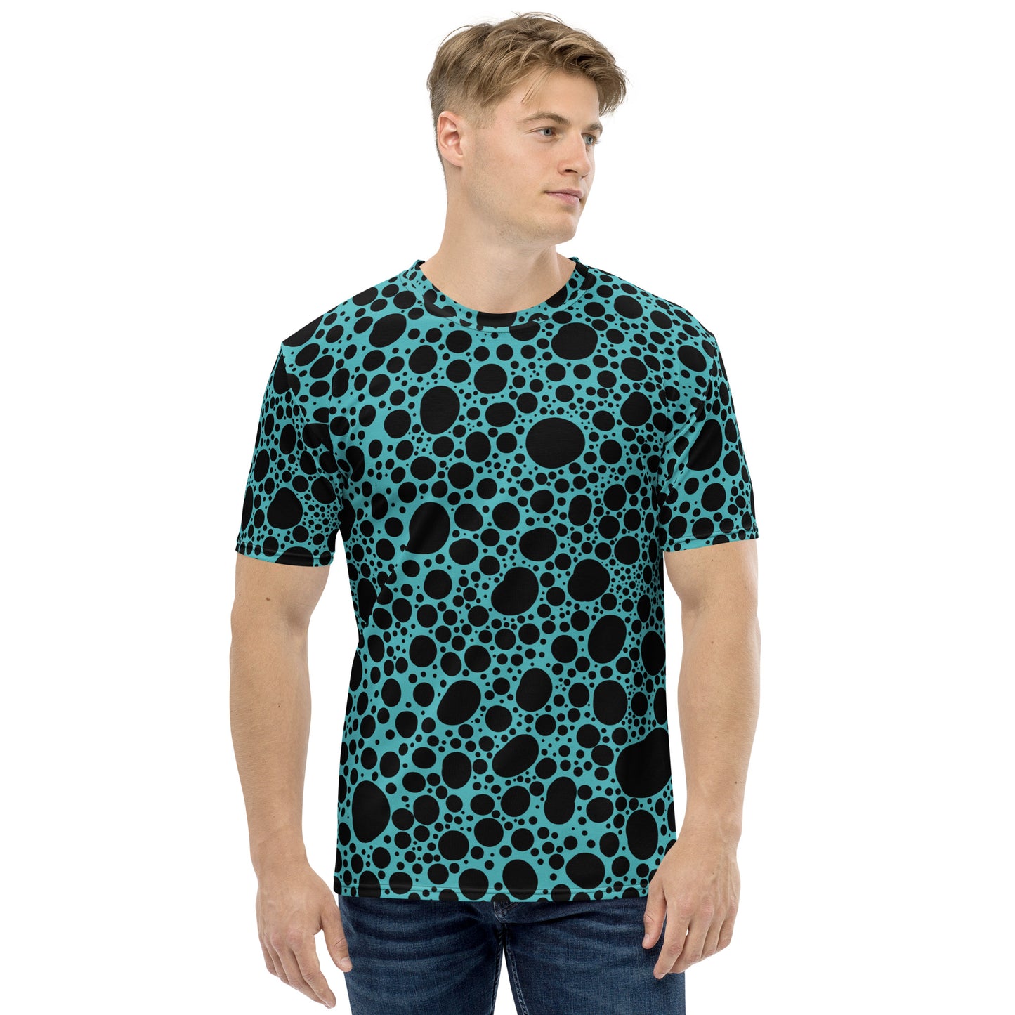 Noir Pointillism on Teal Men's t-shirt