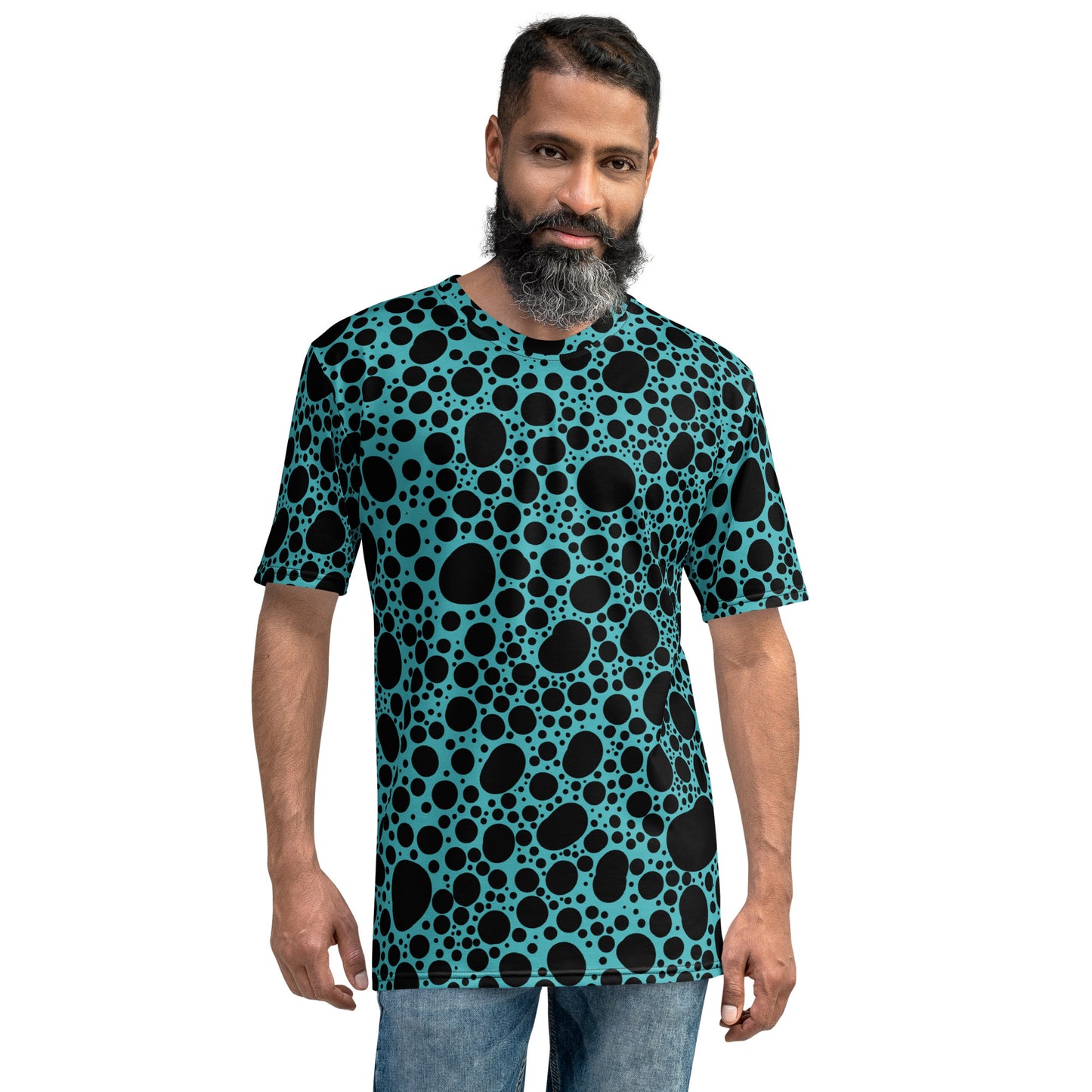 Noir Pointillism on Teal Men's t-shirt