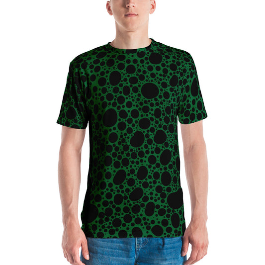 Noir Pointillism on Green Men's t-shirt