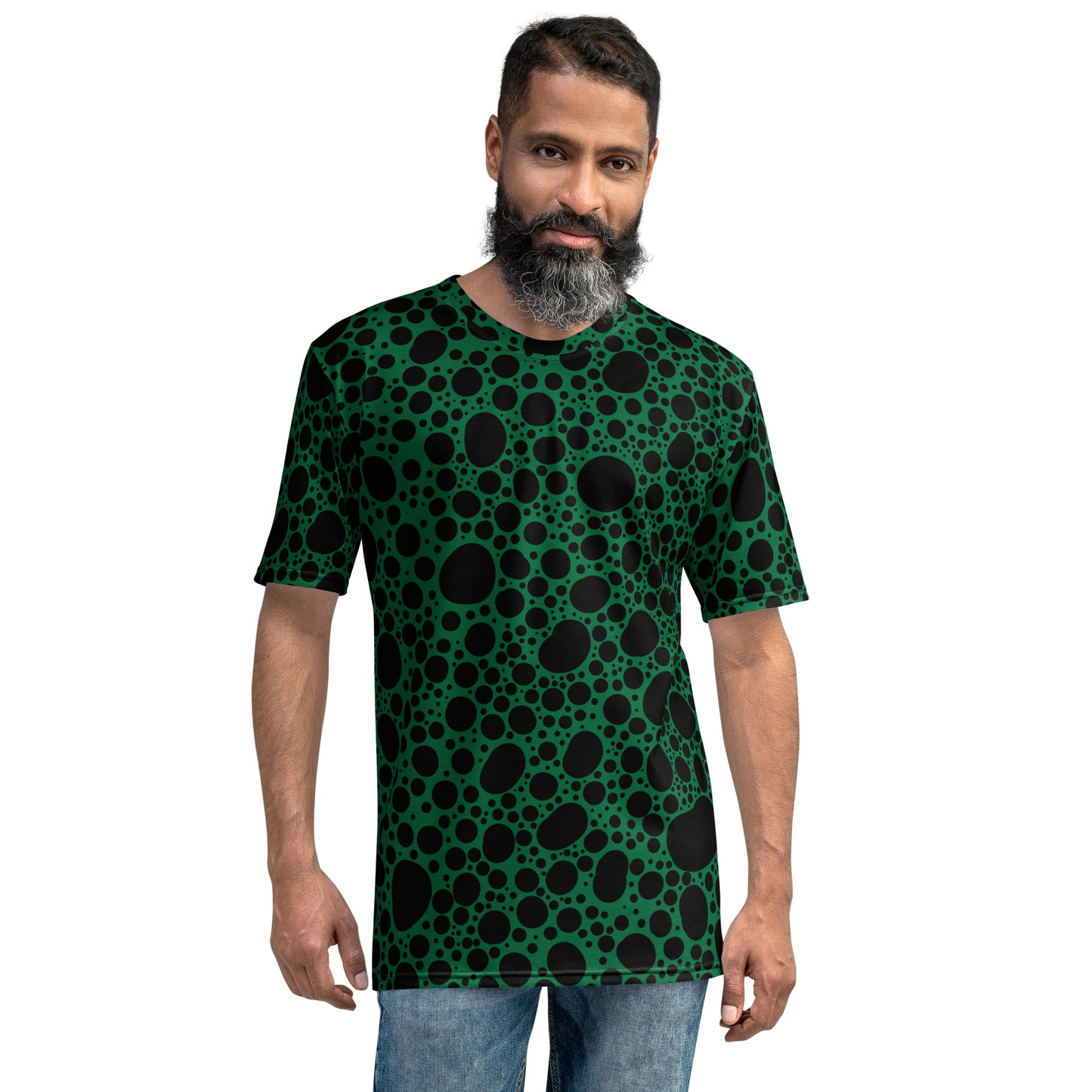 Noir Pointillism on Green Men's t-shirt