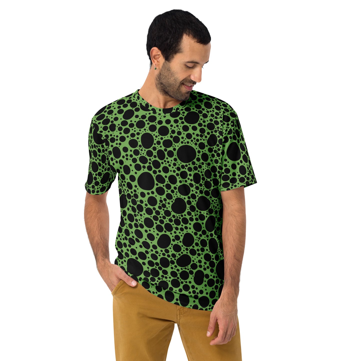 Noir Pointillism on Light Green Men's t-shirt