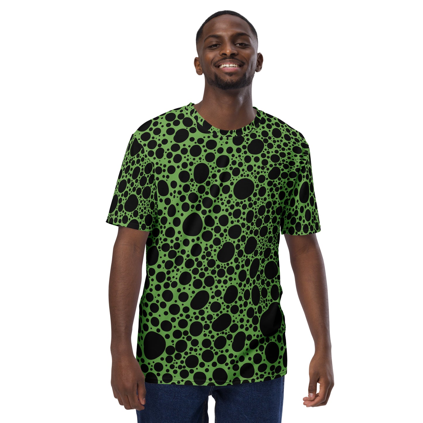 Noir Pointillism on Light Green Men's t-shirt