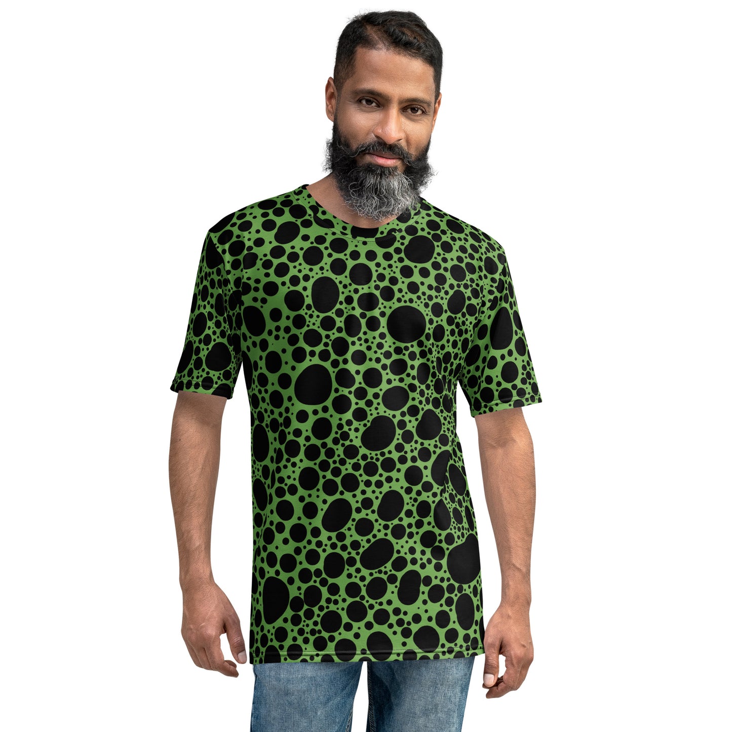 Noir Pointillism on Light Green Men's t-shirt