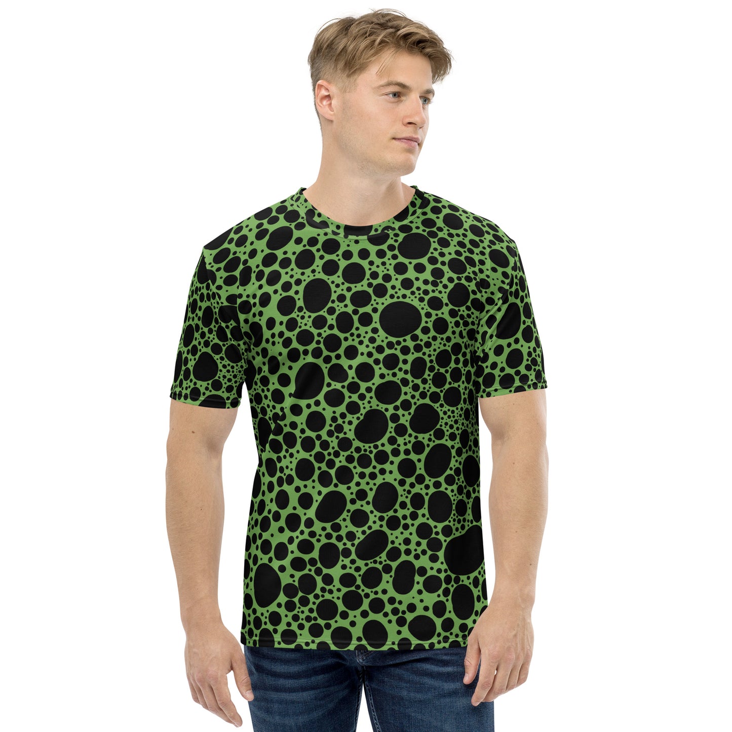 Noir Pointillism on Light Green Men's t-shirt