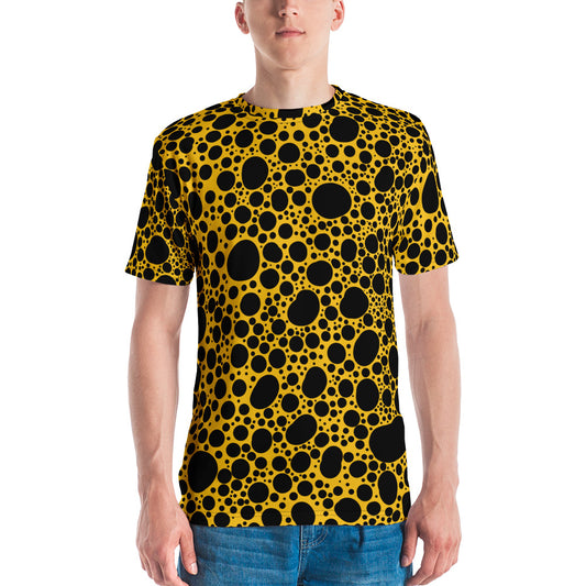 Noir Pointillism on Mustard Men's t-shirt