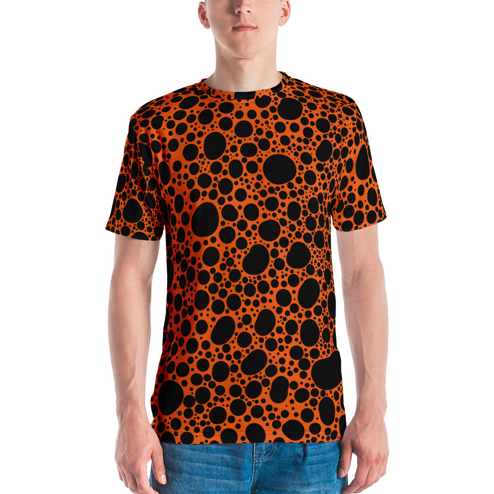 Noir Pointillism on Orange Men's t-shirt