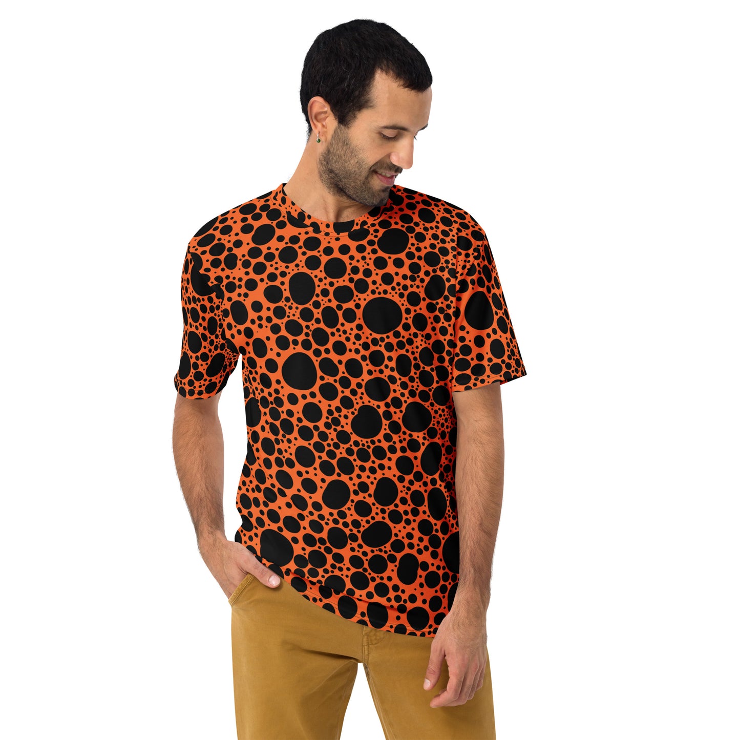 Noir Pointillism on Orange Men's t-shirt