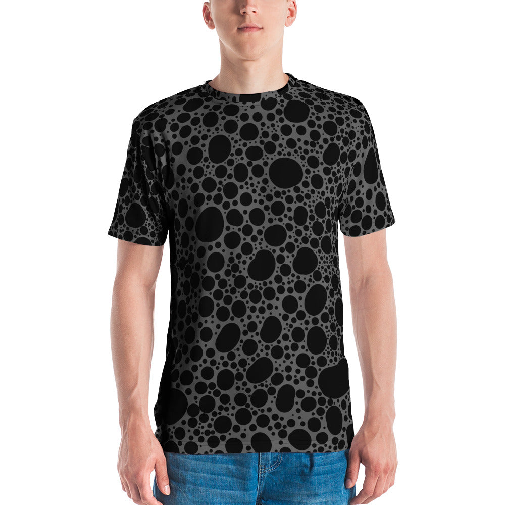 Noir Pointillism on Grey Men's t-shirt